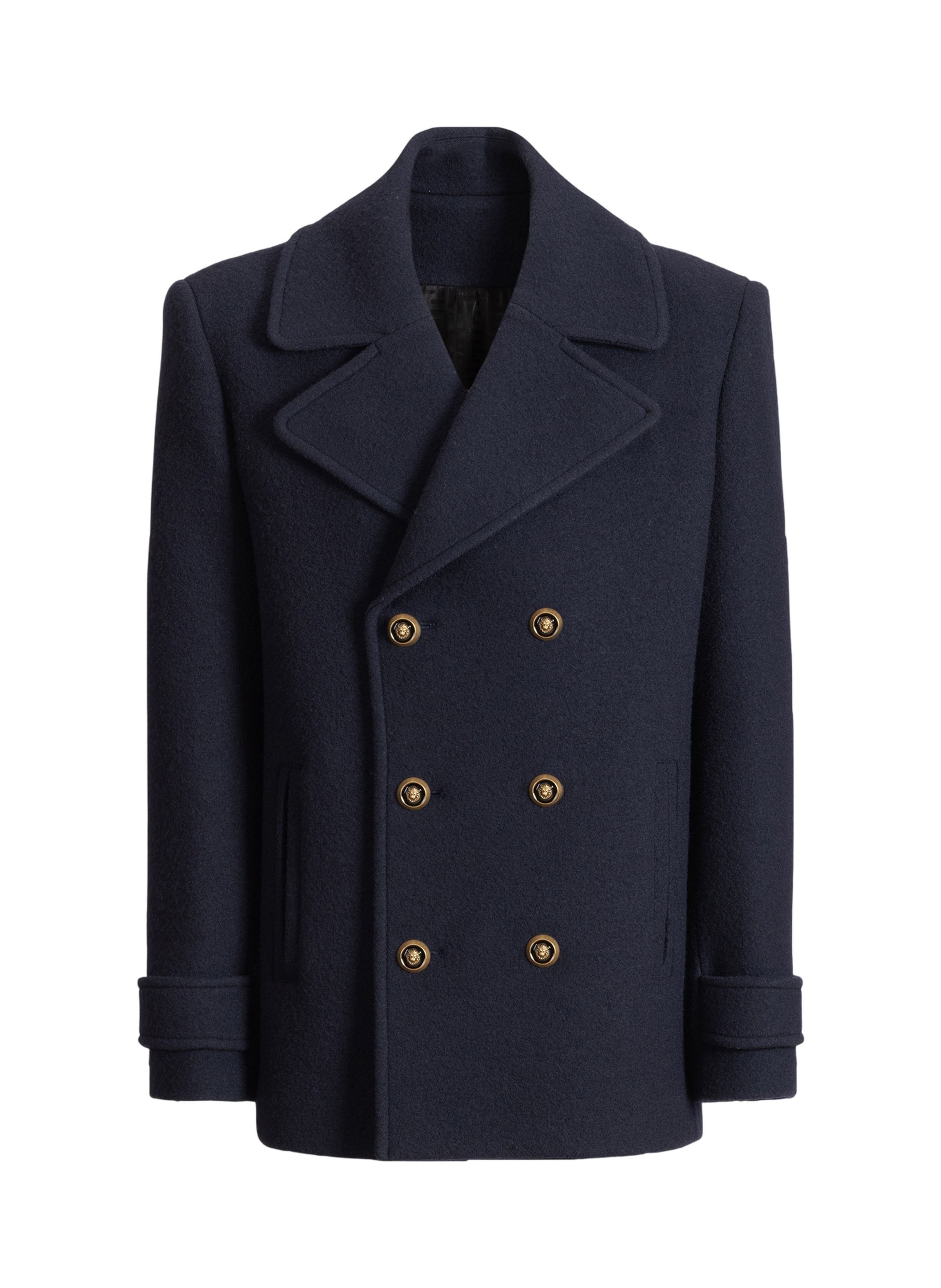 Caban en laine BALMAIN Bleu