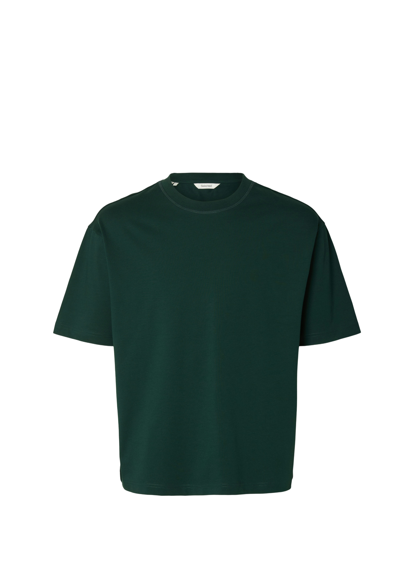 Short-sleeve cotton pullover SELECTED Green