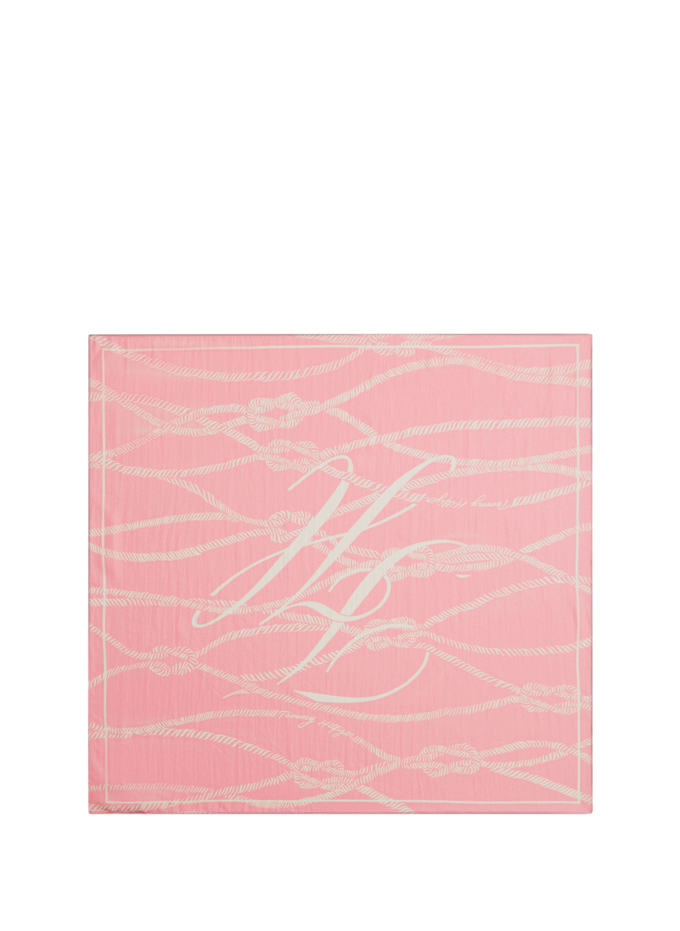 Foulard imprimé à logo en soie TOMMY HILFIGER Rose