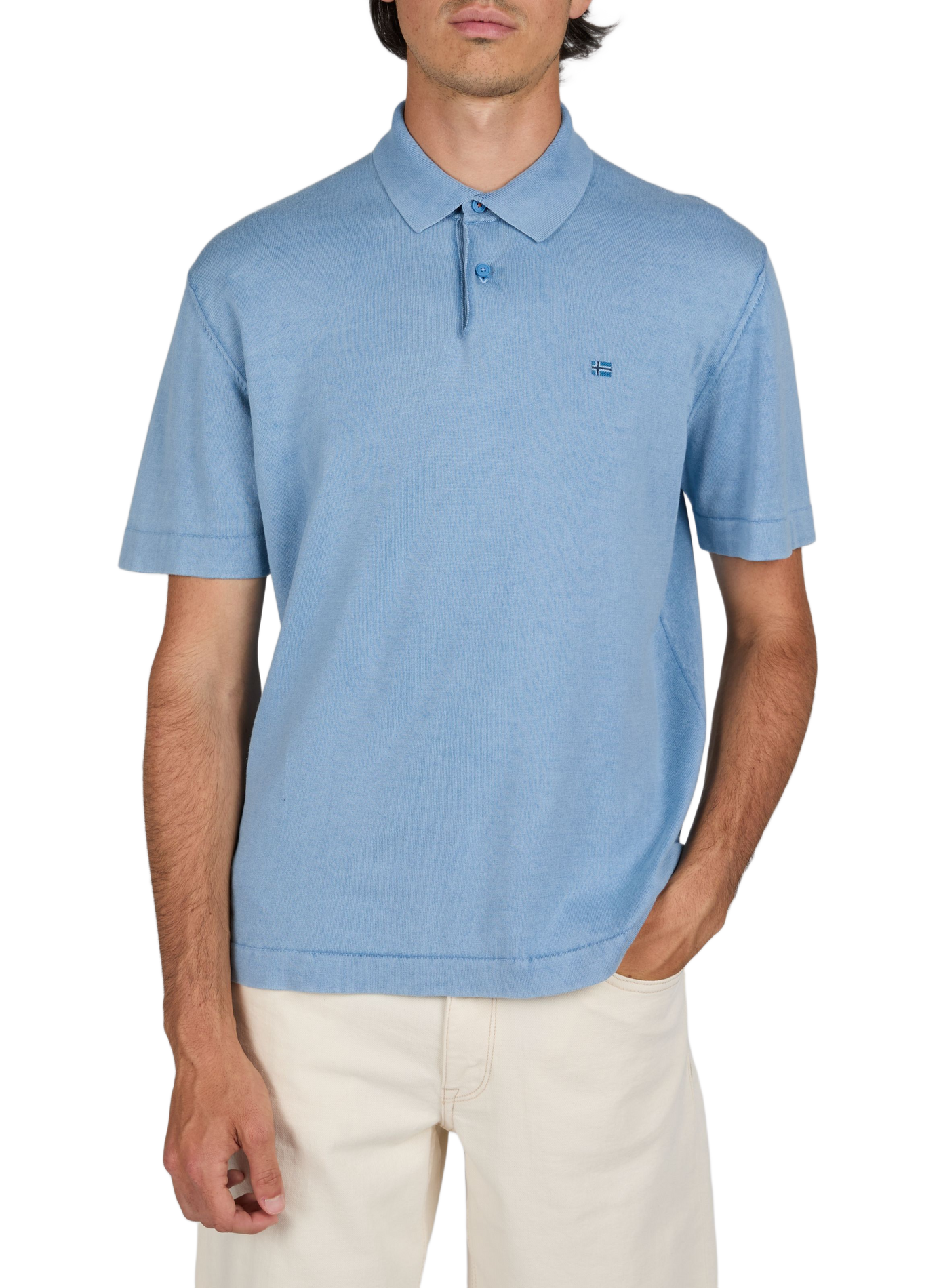 Kurzarm-Poloshirt aus Baumwolle NAPAPIJRI Blau