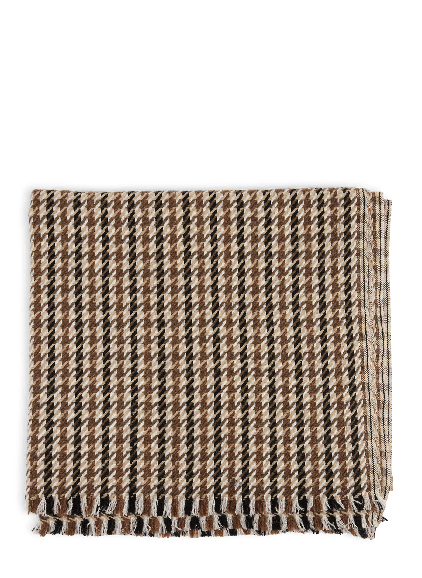 Zigzag-Schal mit ausgefransten Kanten  Noir moka