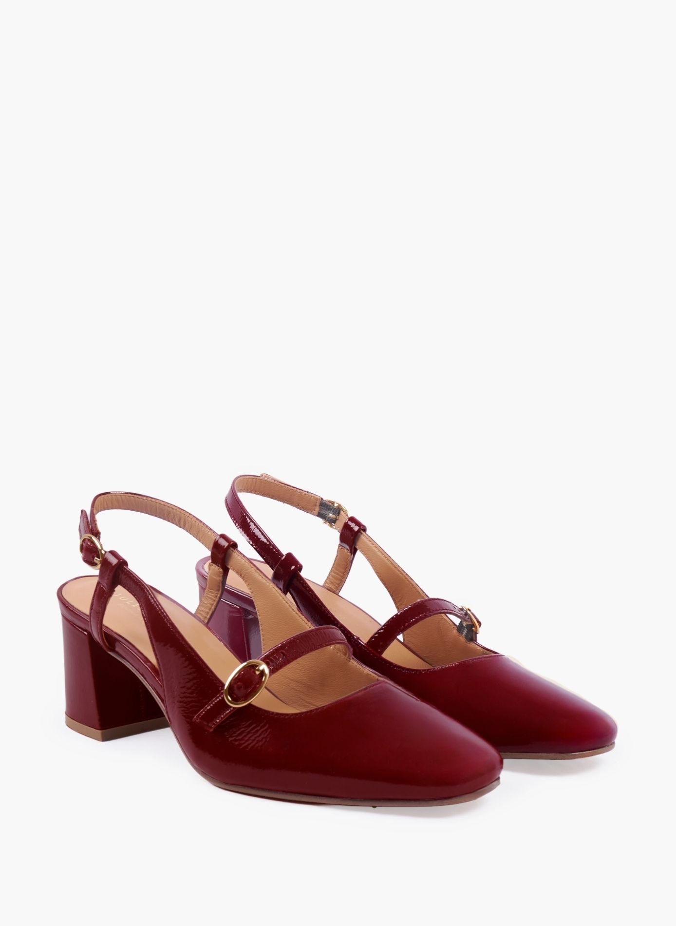 Escarpins slingback cuir vernis JULES & JENN Rouge