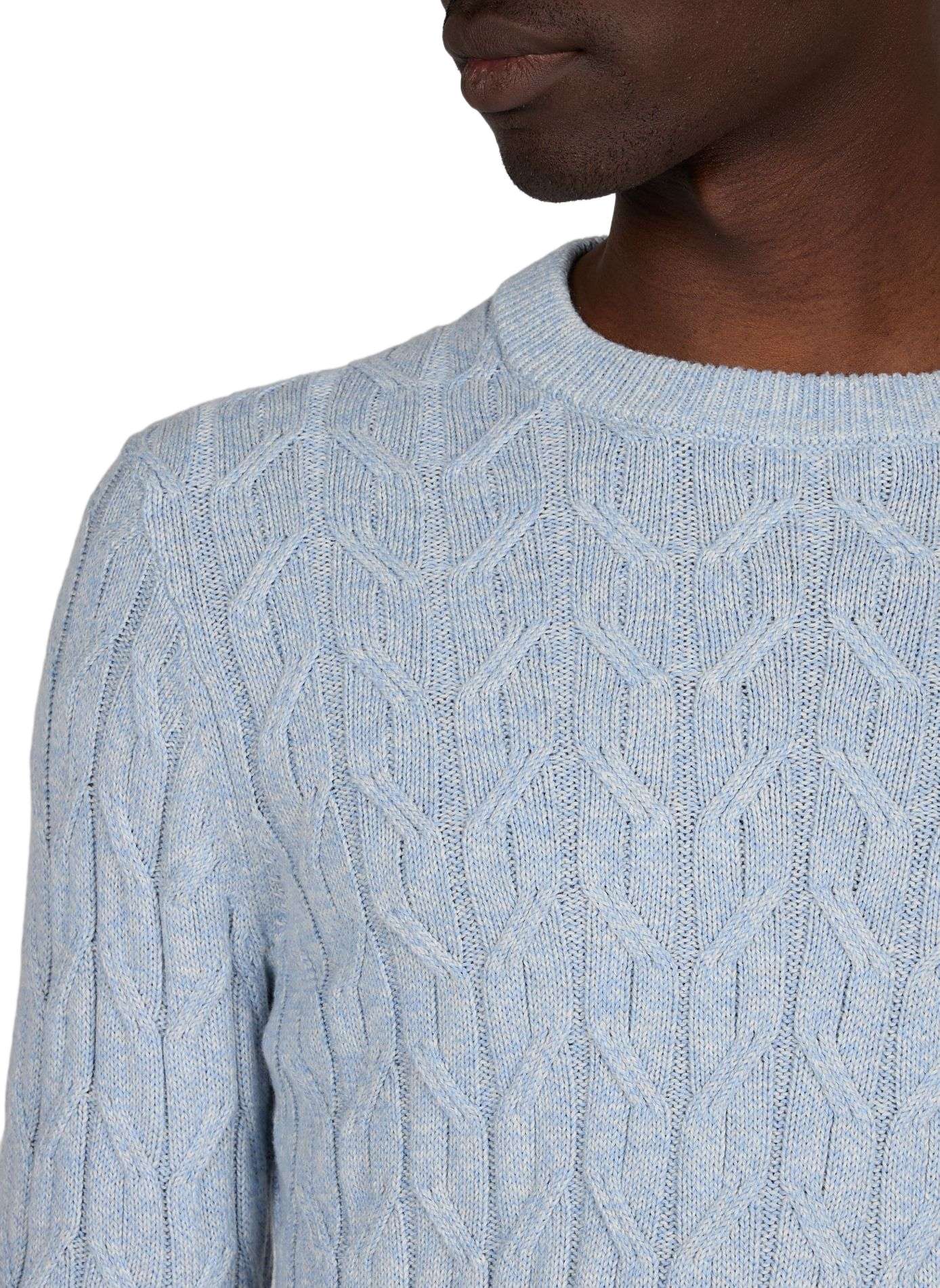 Sweater in twisted knit cotton blend HACKETT Blue