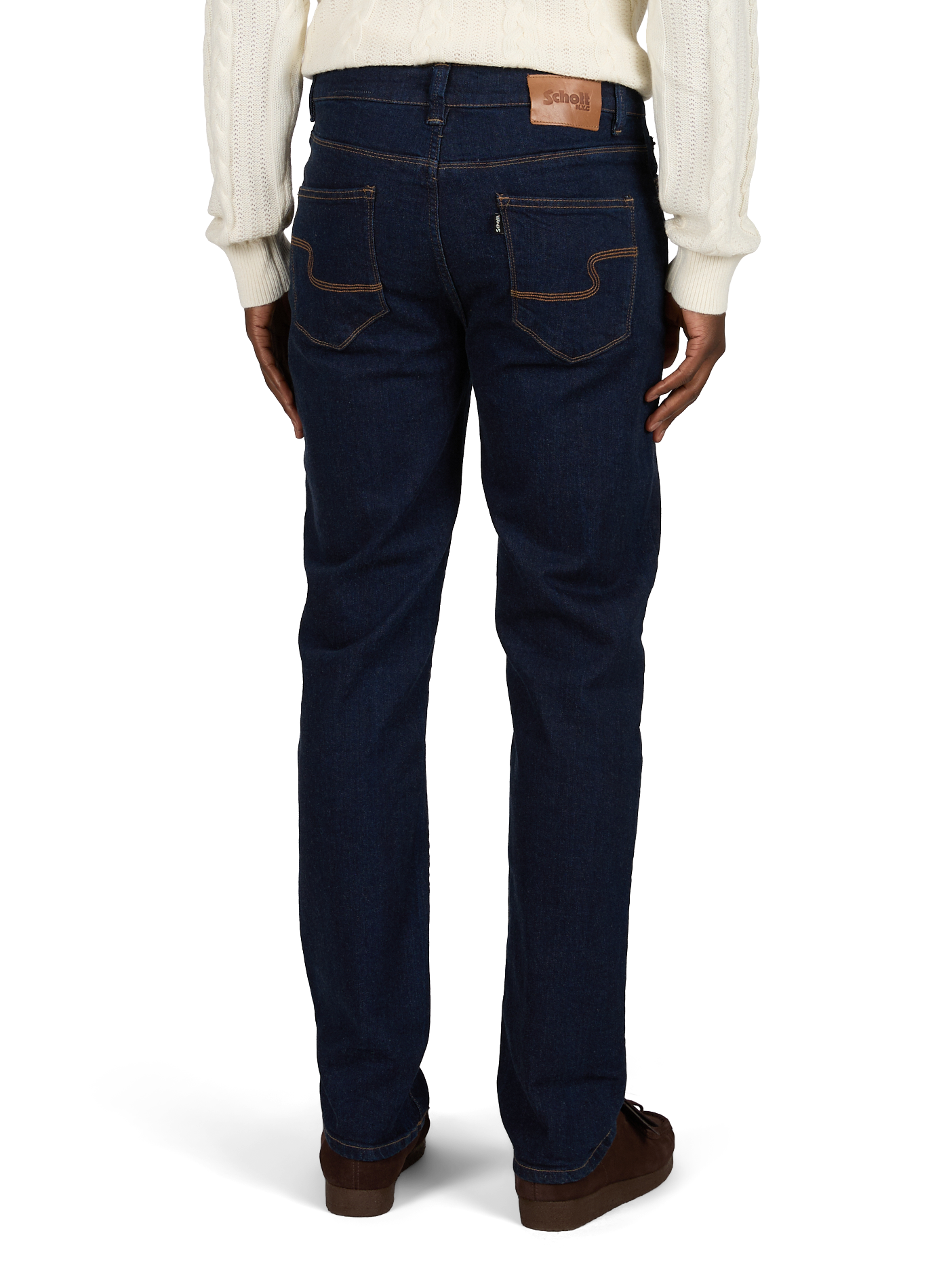 Jean droit en coton SCHOTT Bleu