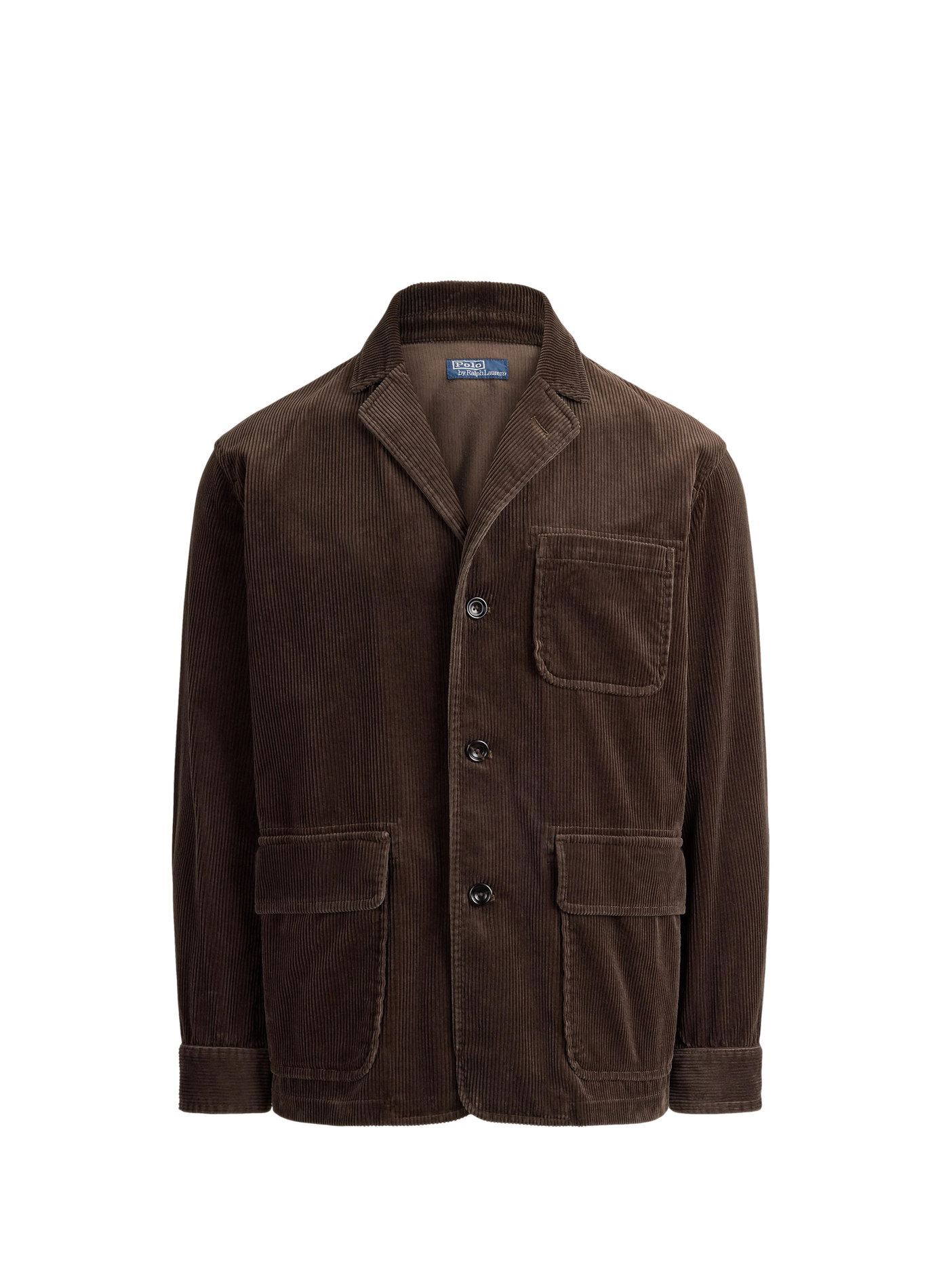 Veste droite col tailleur côtelée en coton POLO RALPH LAUREN Beige