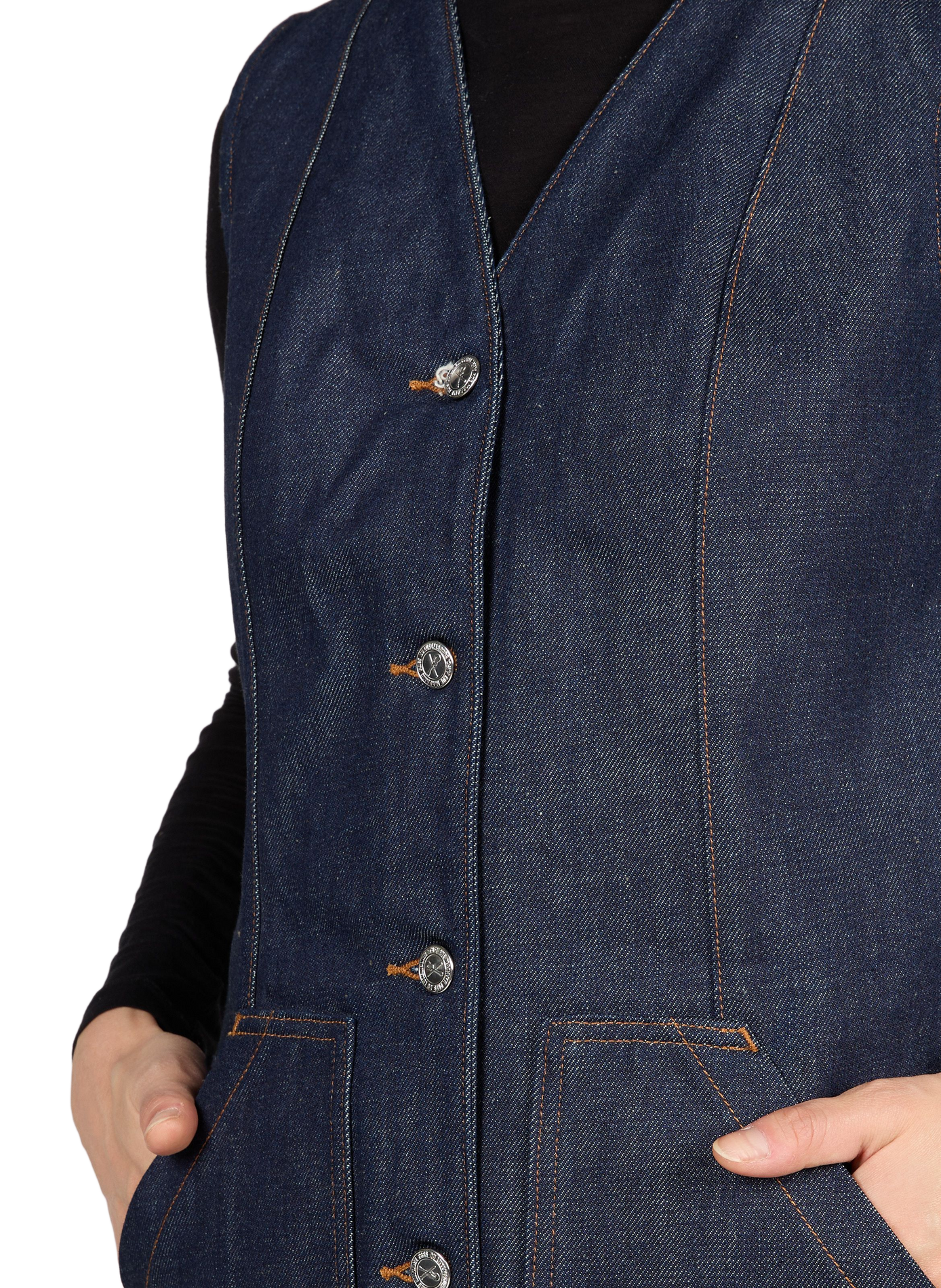 Denim jurk June van katoen A.P.C. Blauw
