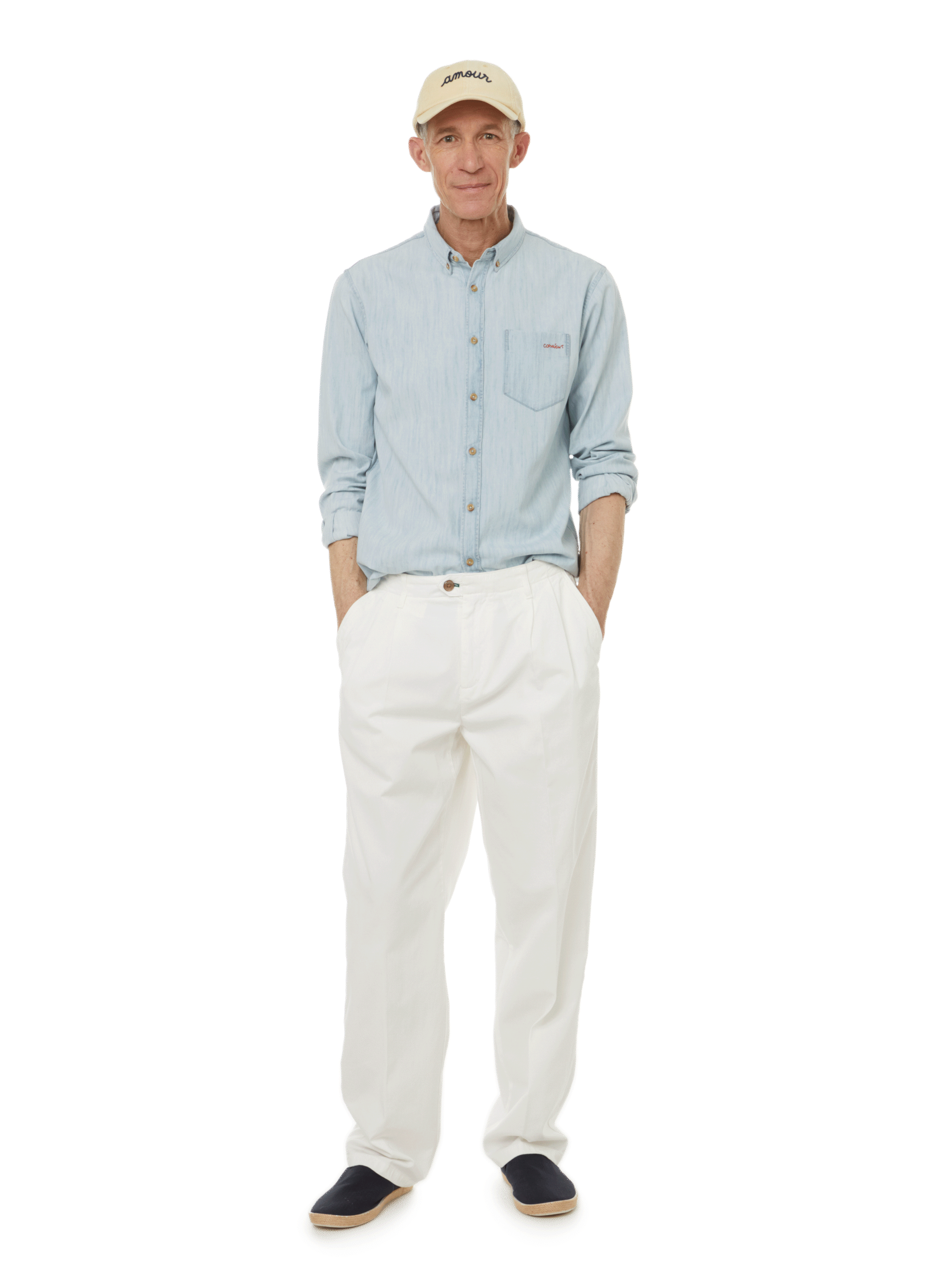 Casquette Beaumont Amour en velours côtelé MAISON LABICHE Blanc