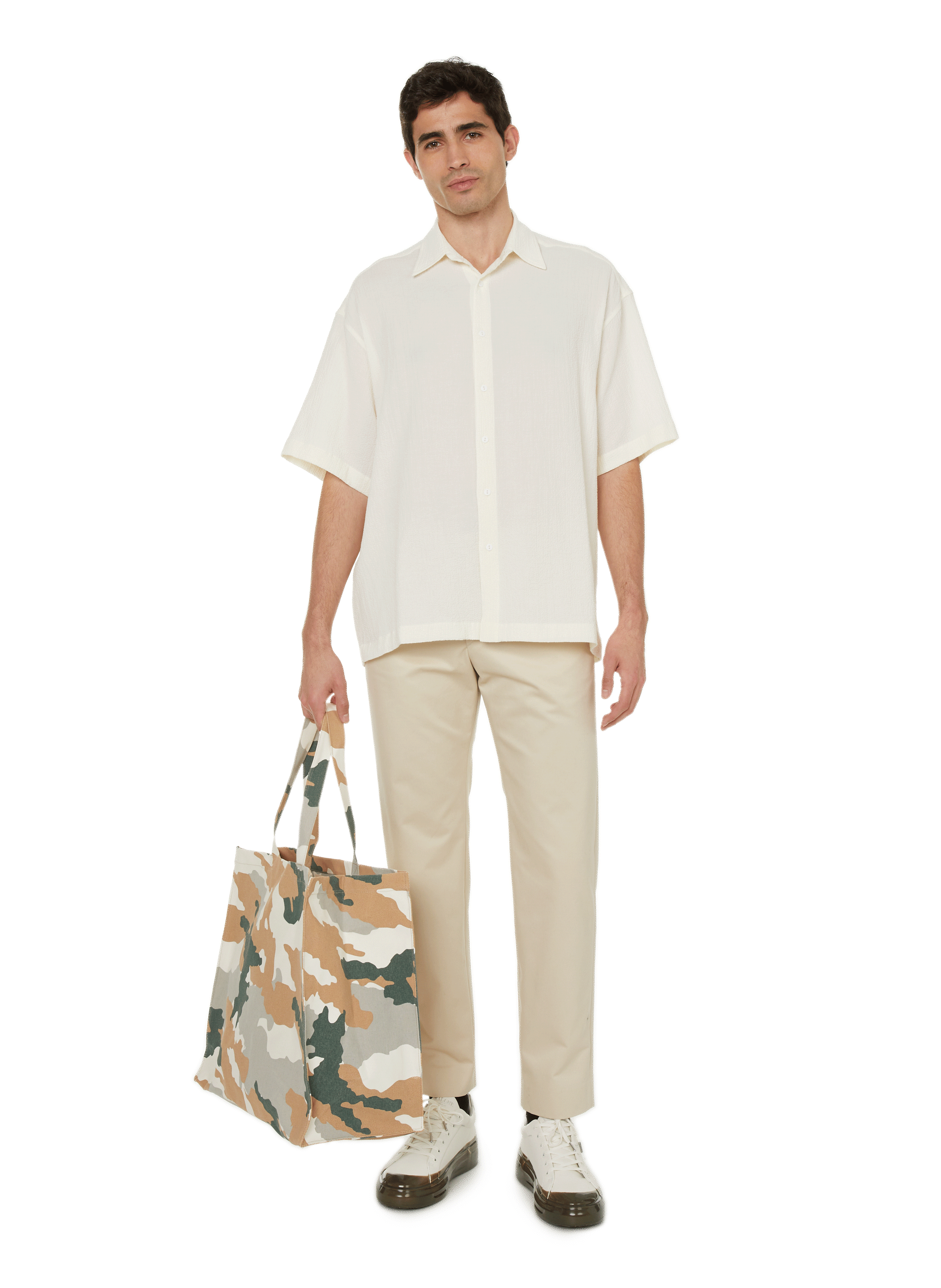 Sac cabas camouflage en coton SAISON 1865 Beige