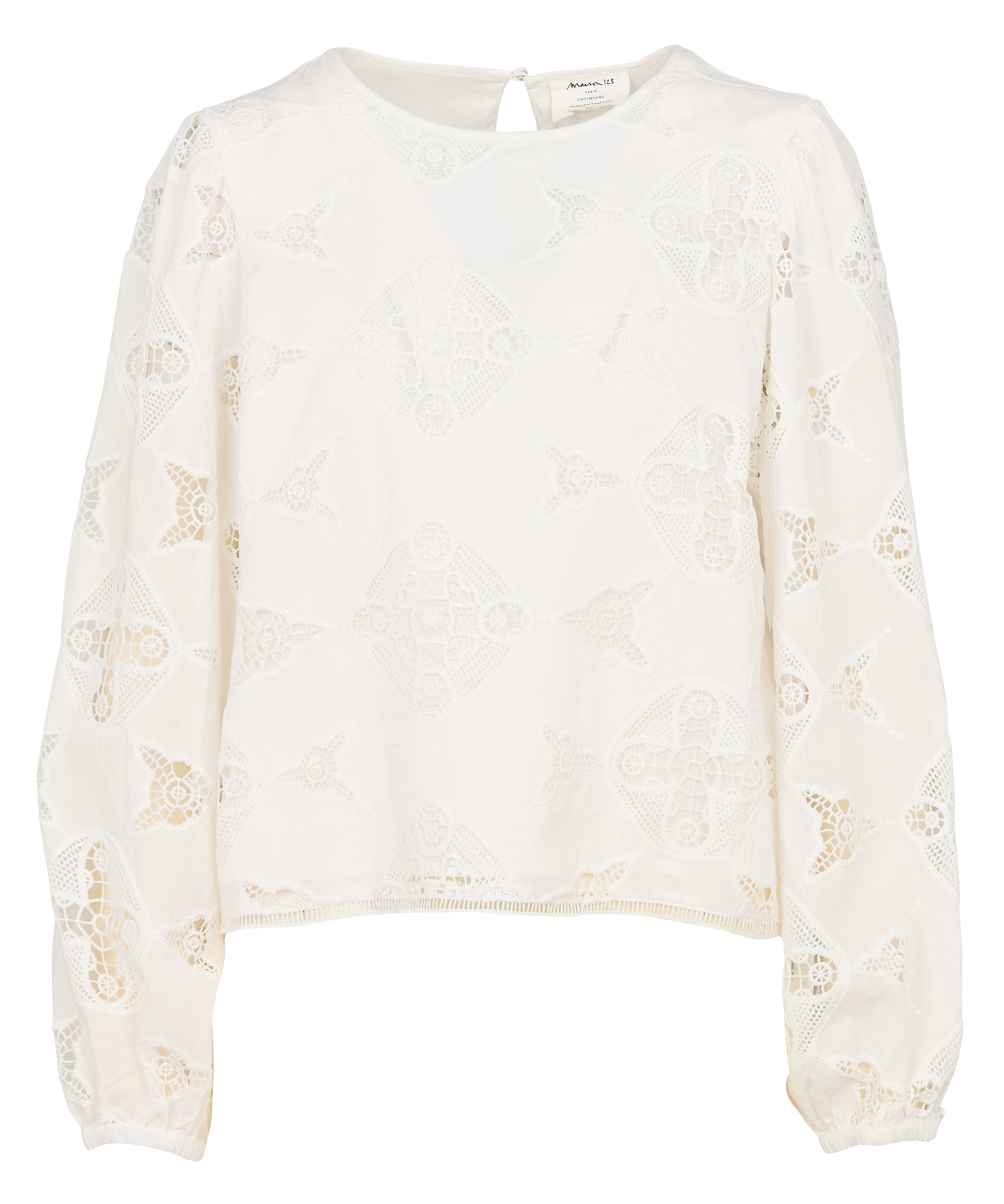 Blouse droite en coton mélangé palma MAISON 123 Blanc