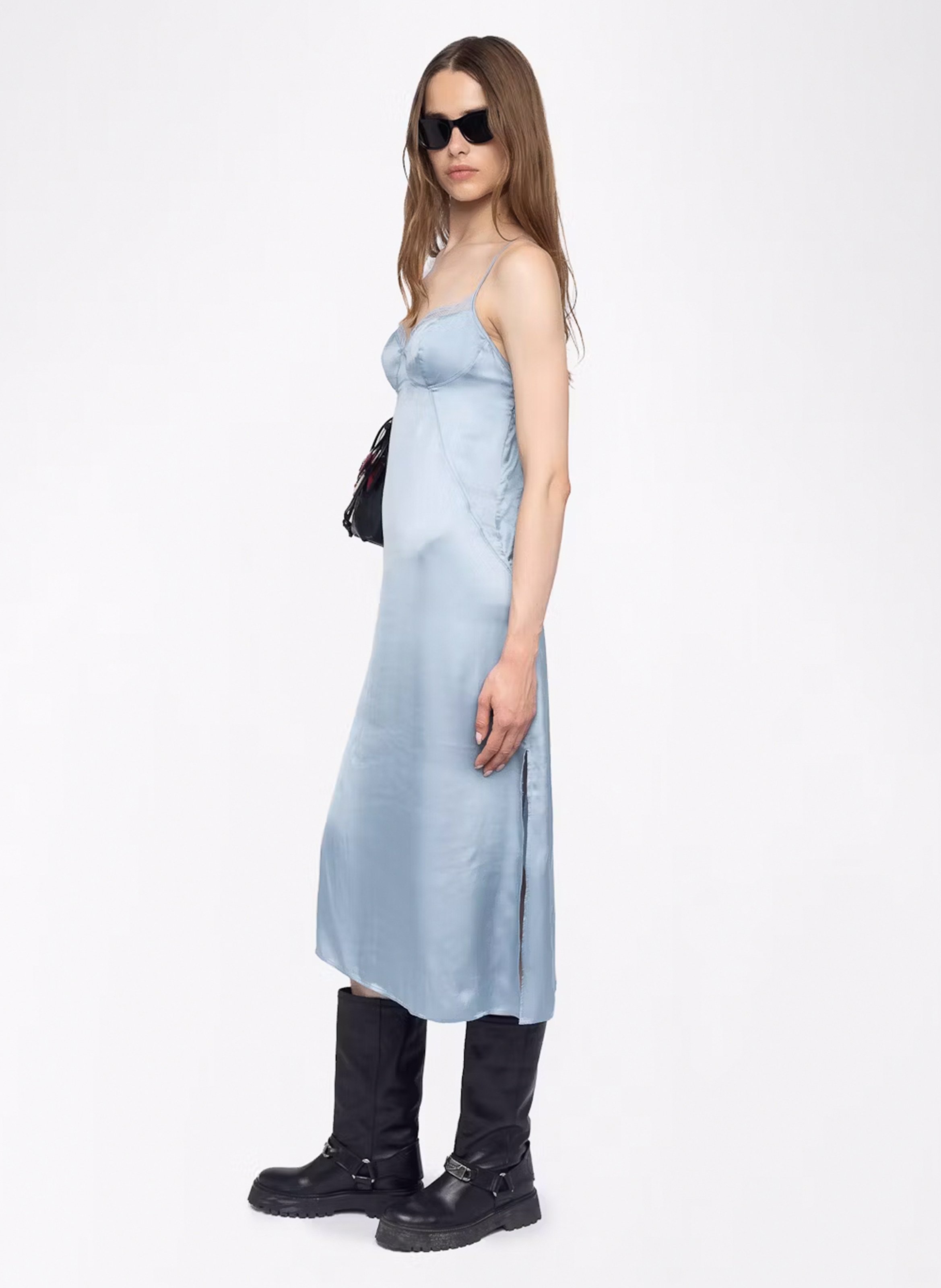 Robe midi col v rialta ZADIG&VOLTAIRE Bleu