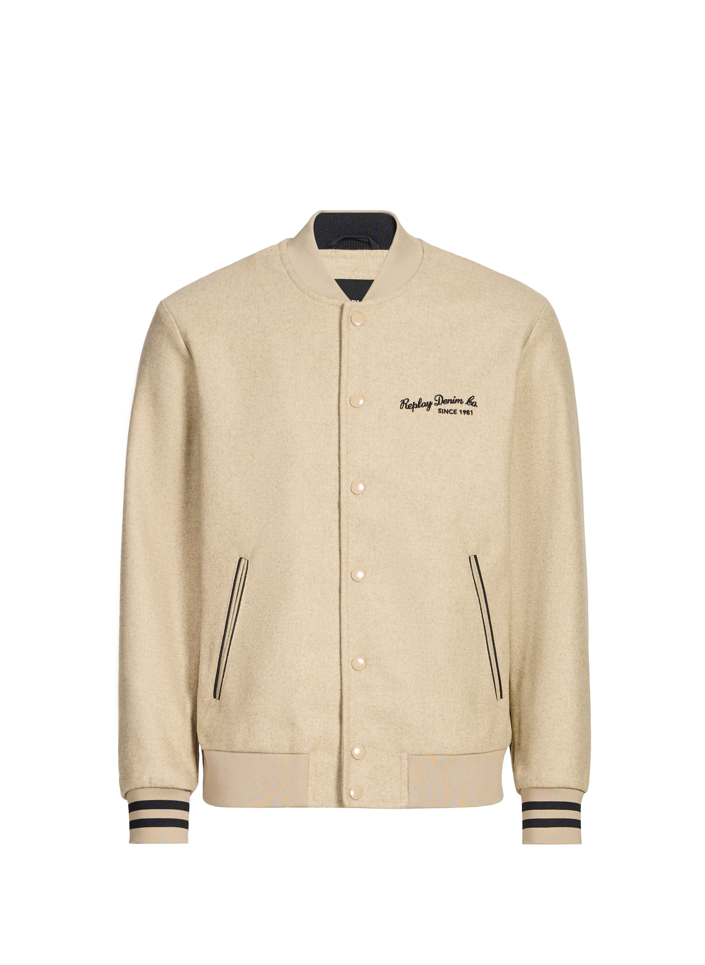 Veste universitaire en coton mélangé REPLAY Beige