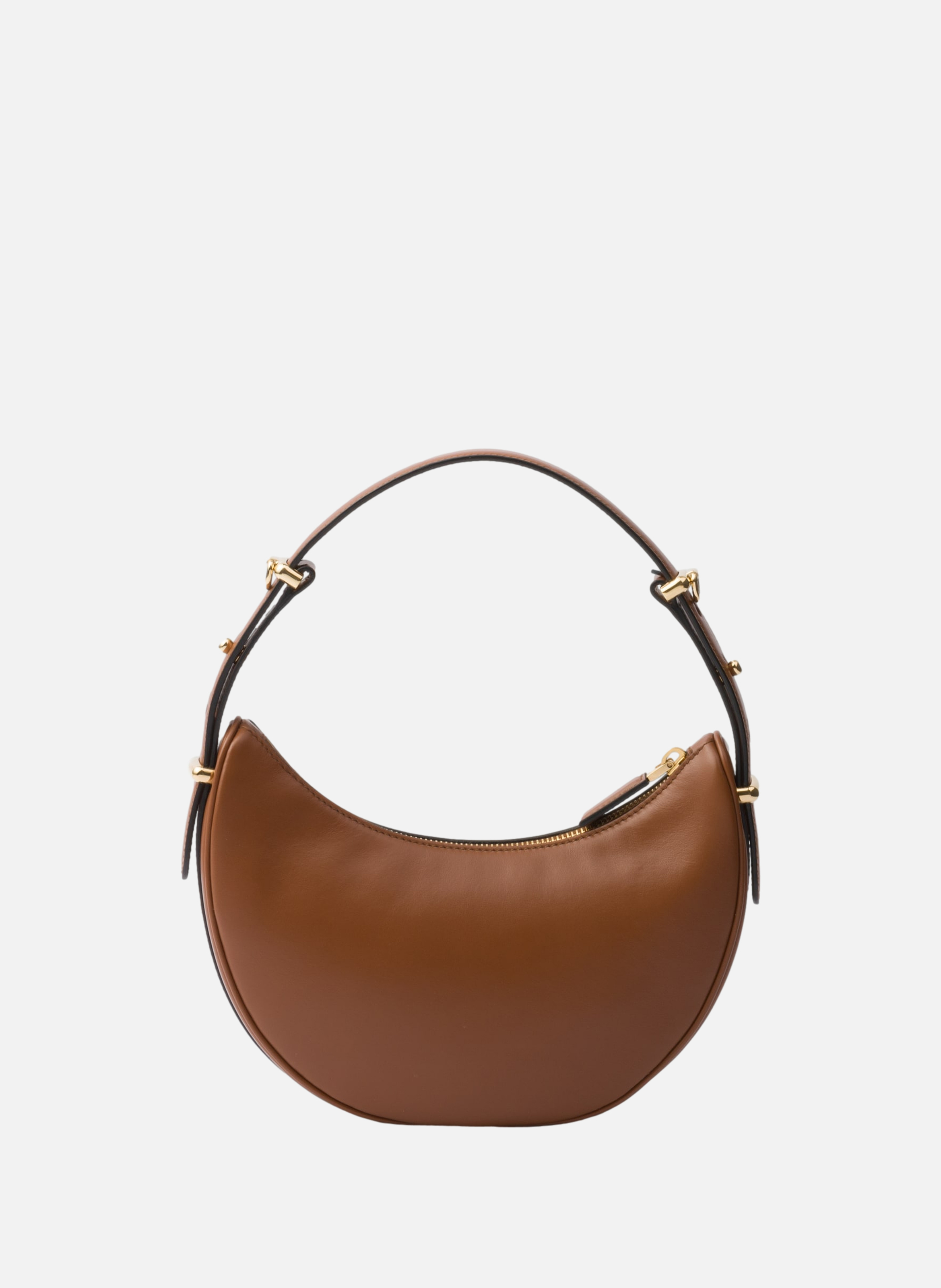 Sac porté épaule prada arqué en cuir PRADA Marron