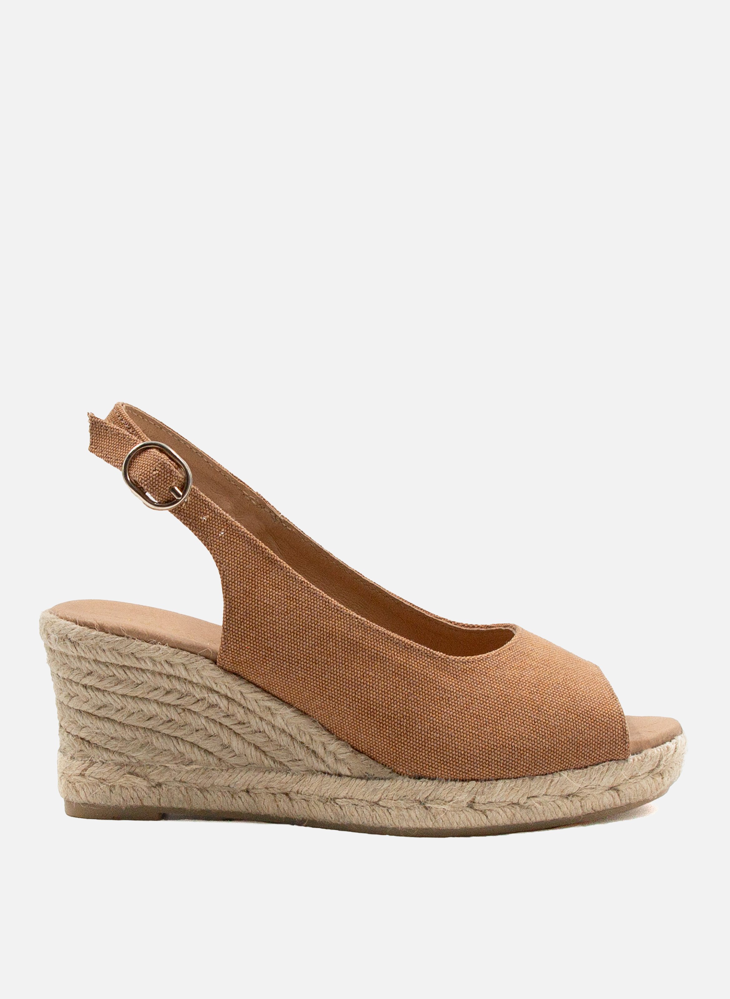 Espadrilles slingback toile recyclée JULES & JENN Marron