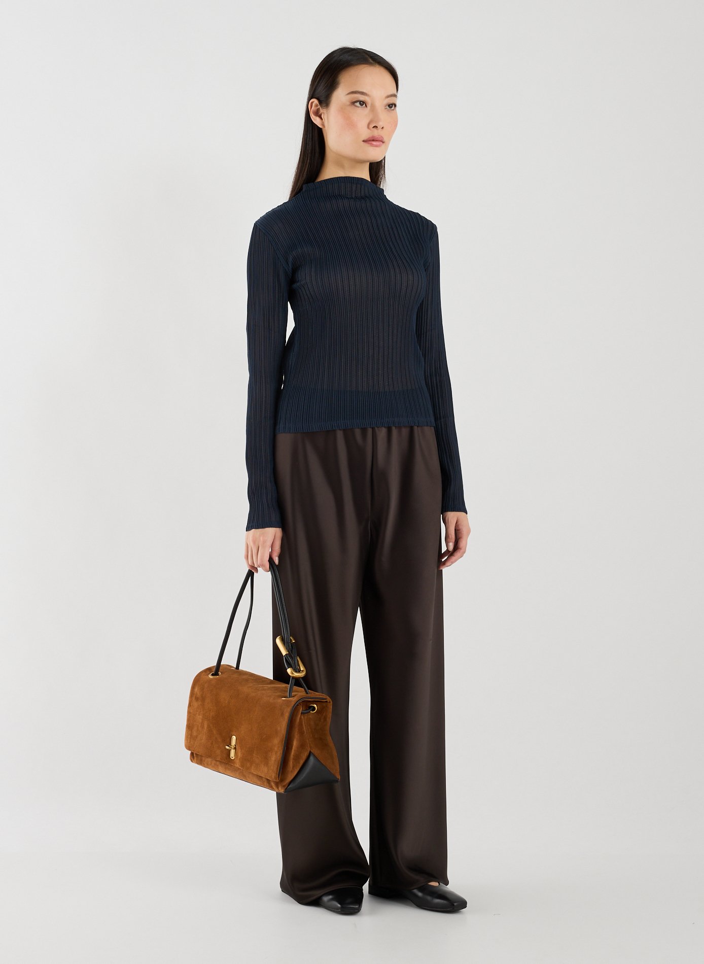 Top plissé à manches longues LE 17 SEPTEMBRE Bleu