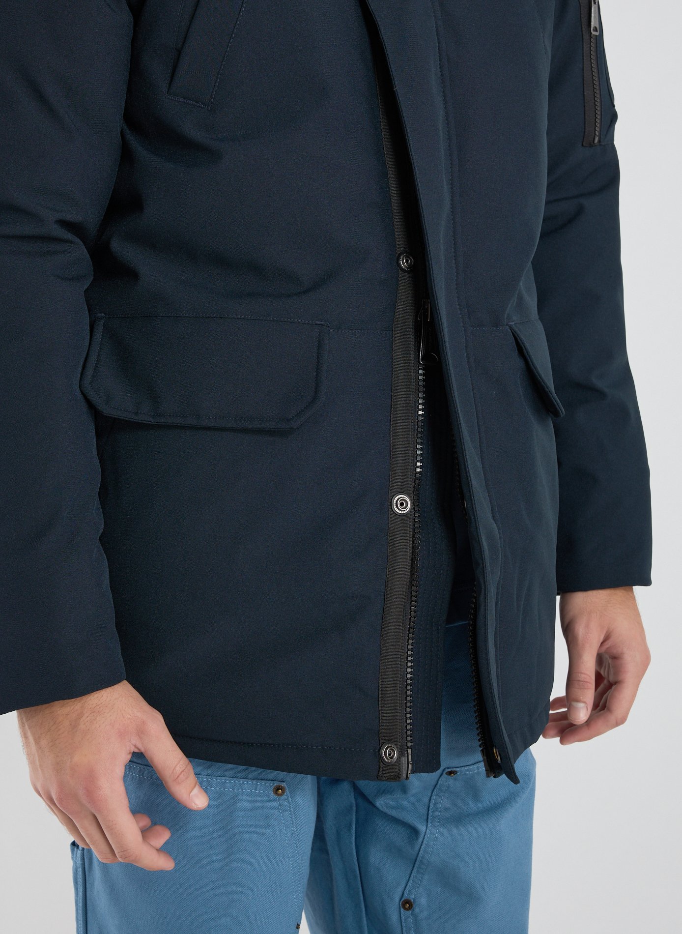 Parka mi longue à capuche  SCHOTT Bleu