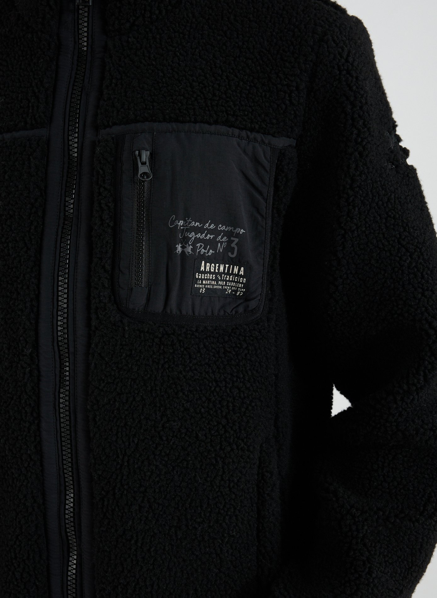 Blouson effet teddy à col montant LA MARTINA Noir