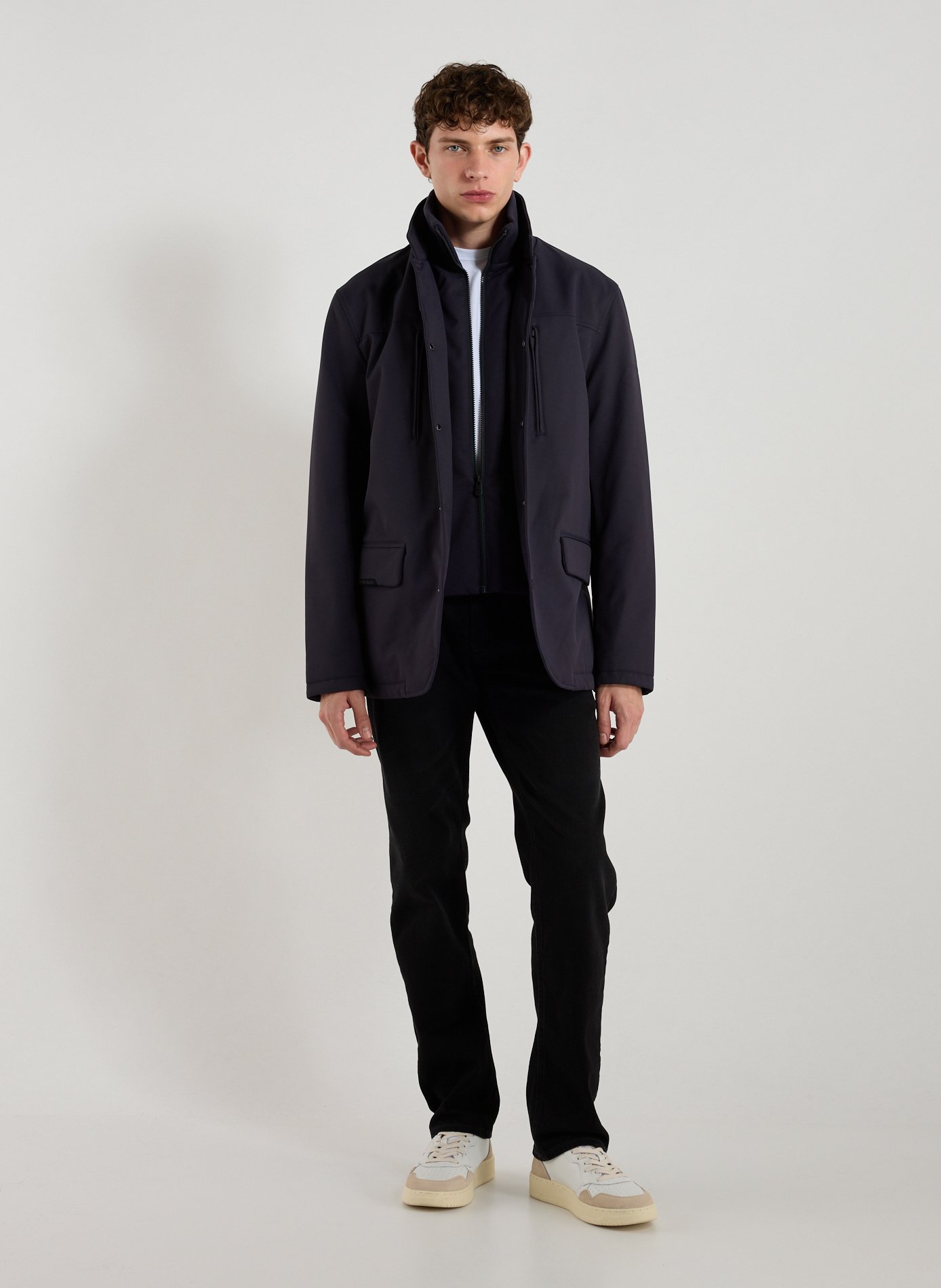 Parka droite Collin à col montant SAVE THE DUCK Bleu