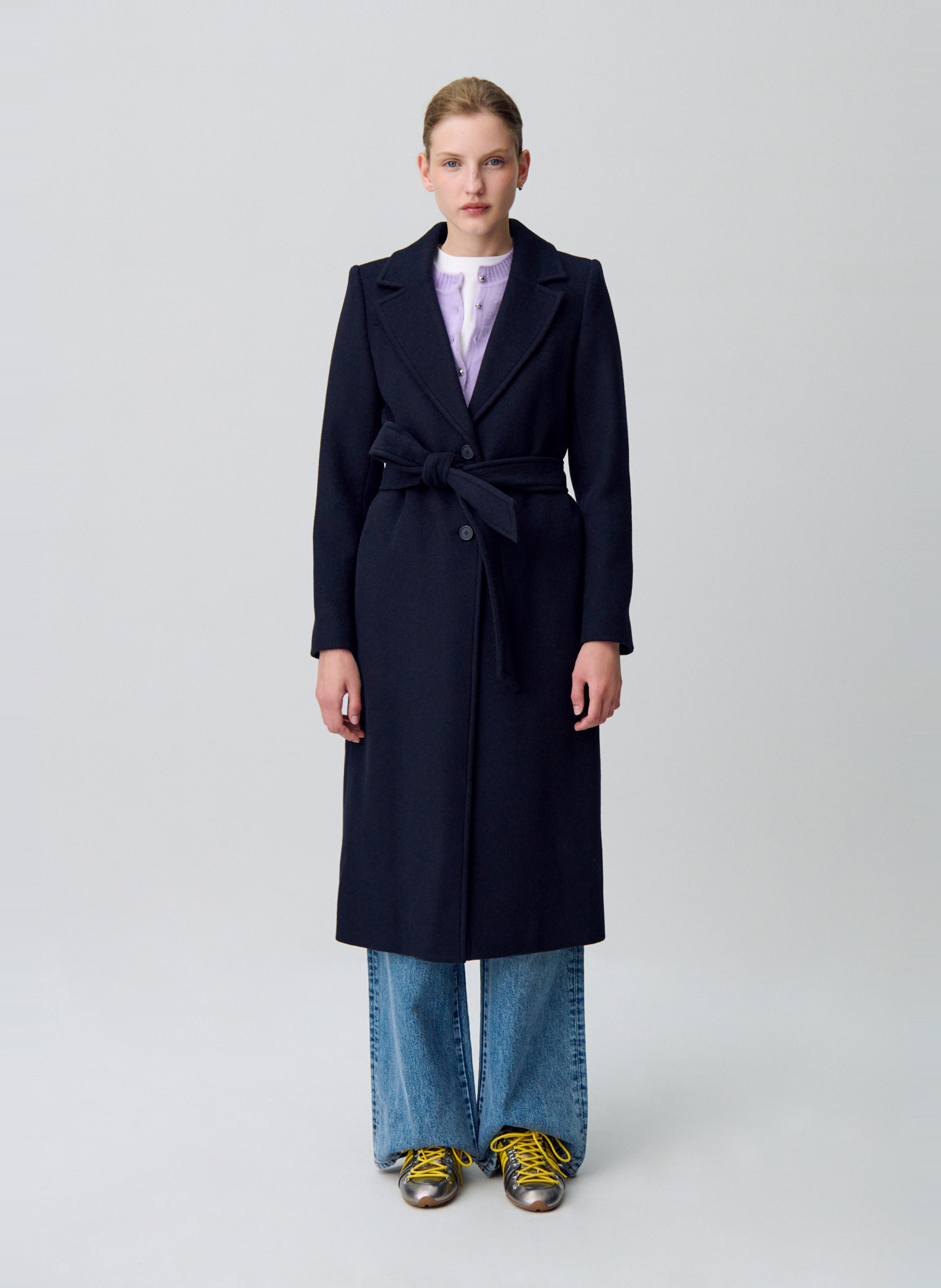 Manteau droit en laine mélangée generalbis CLAUDIE PIERLOT Bleu