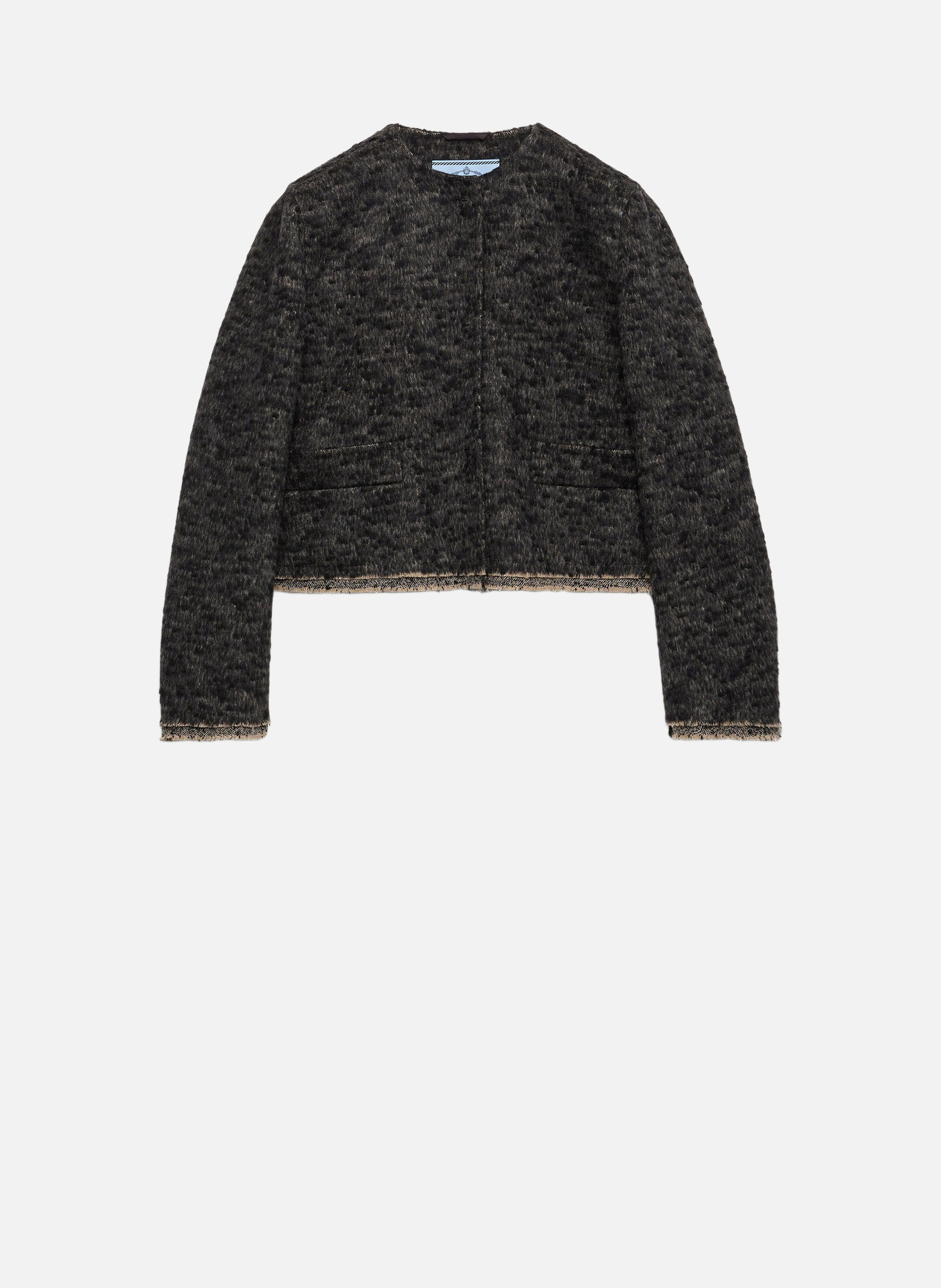 Veste droite en double tweed PRADA Gris