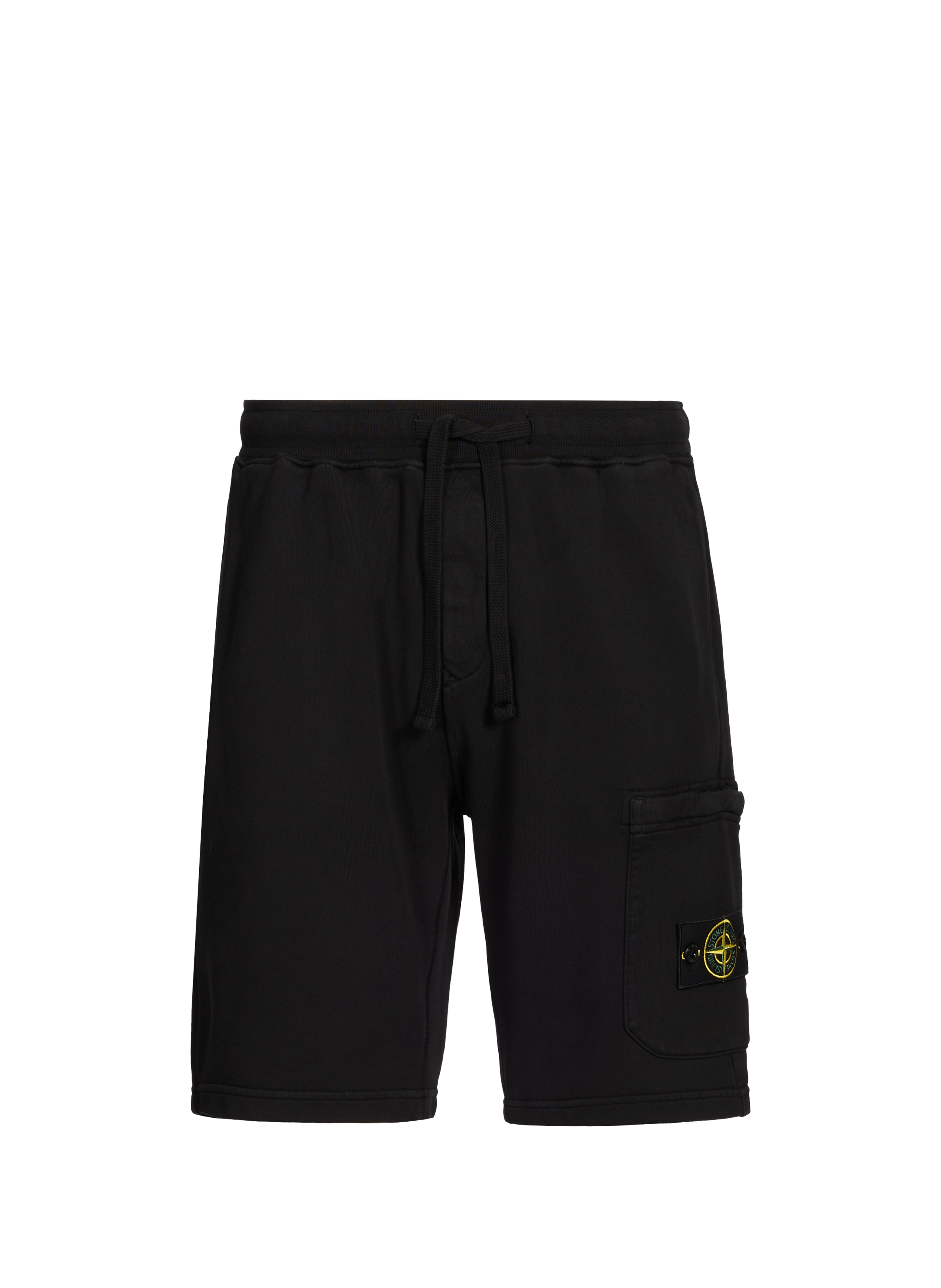 Plain cotton shorts Black by STONE ISLAND STONE ISLAND Plain cotton shorts Black