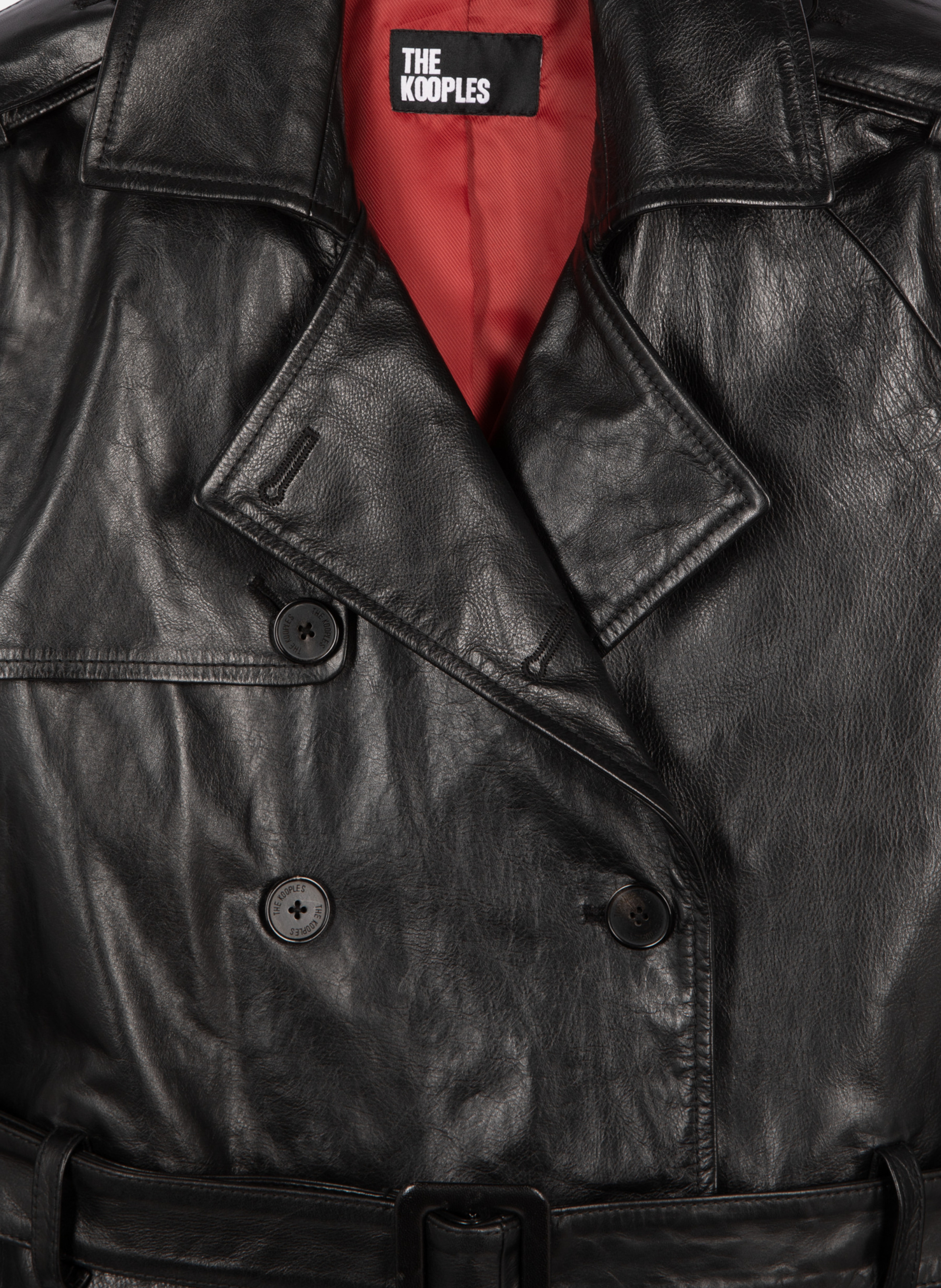 Trench long en cuir THE KOOPLES Noir