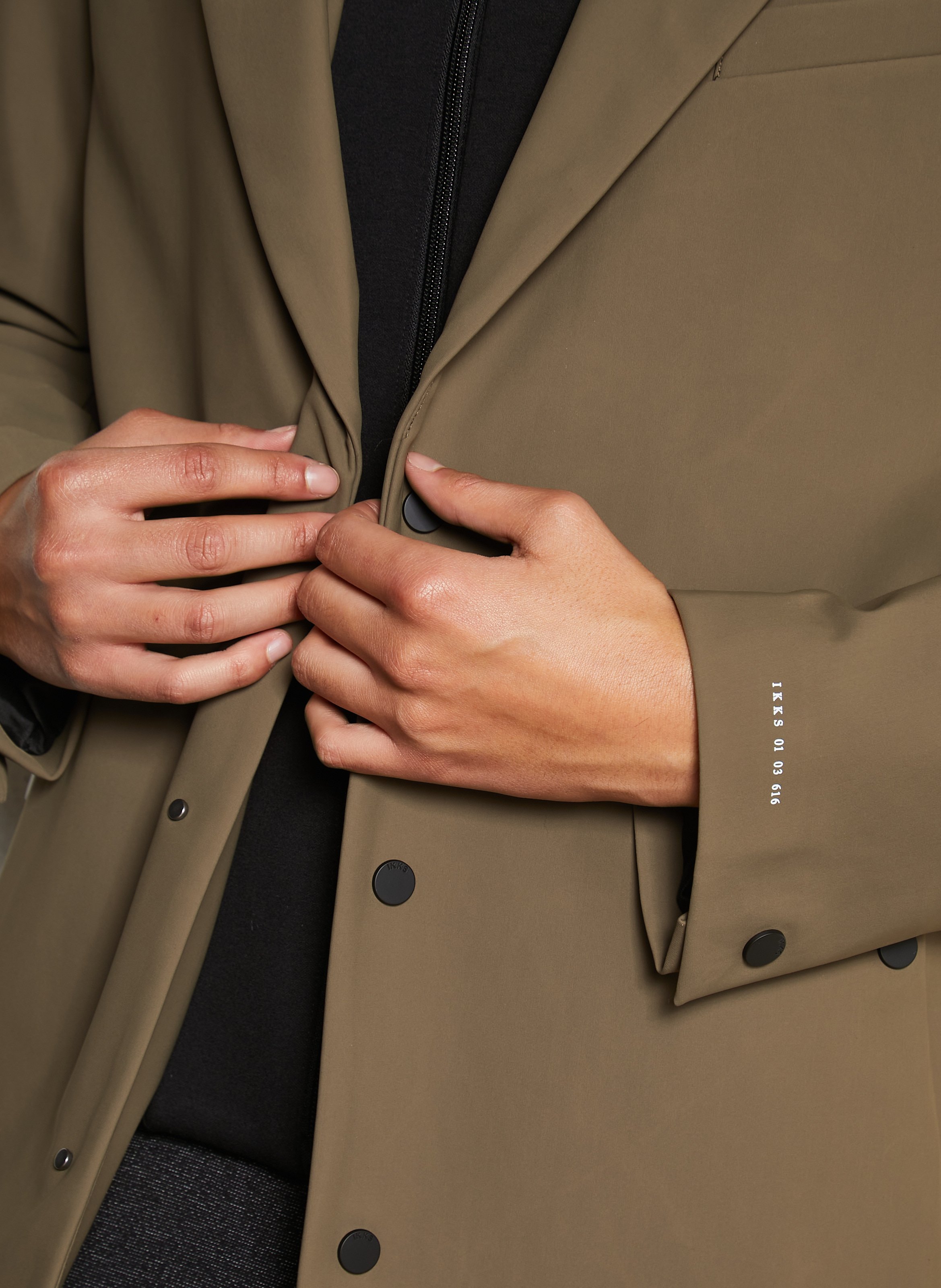 Parka droite unie avec capuche amovible IKKS Marron