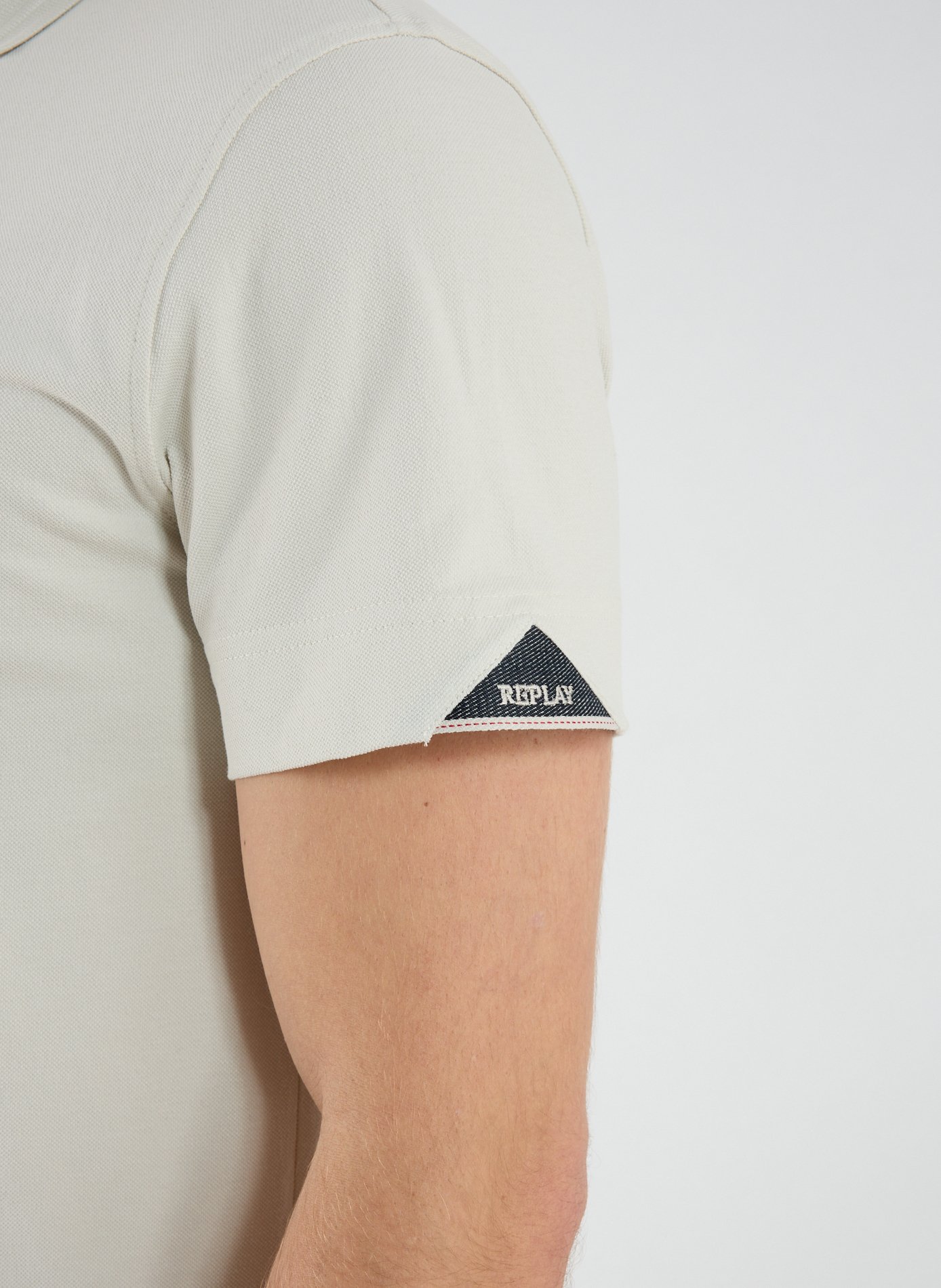 Polo à manches courtes en coton mélangé REPLAY Blanc