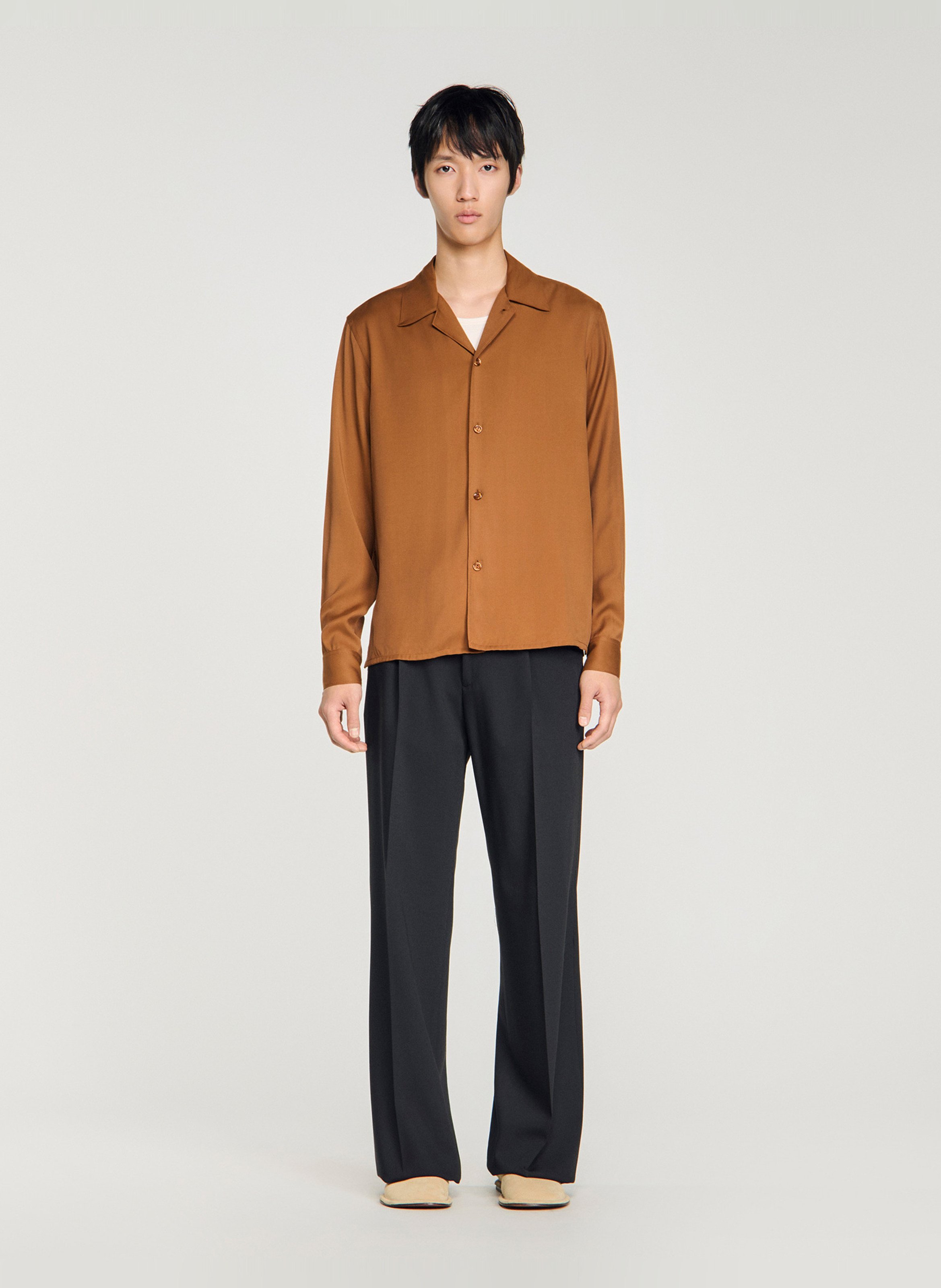Chemise fluide regular-fit SANDRO Marron