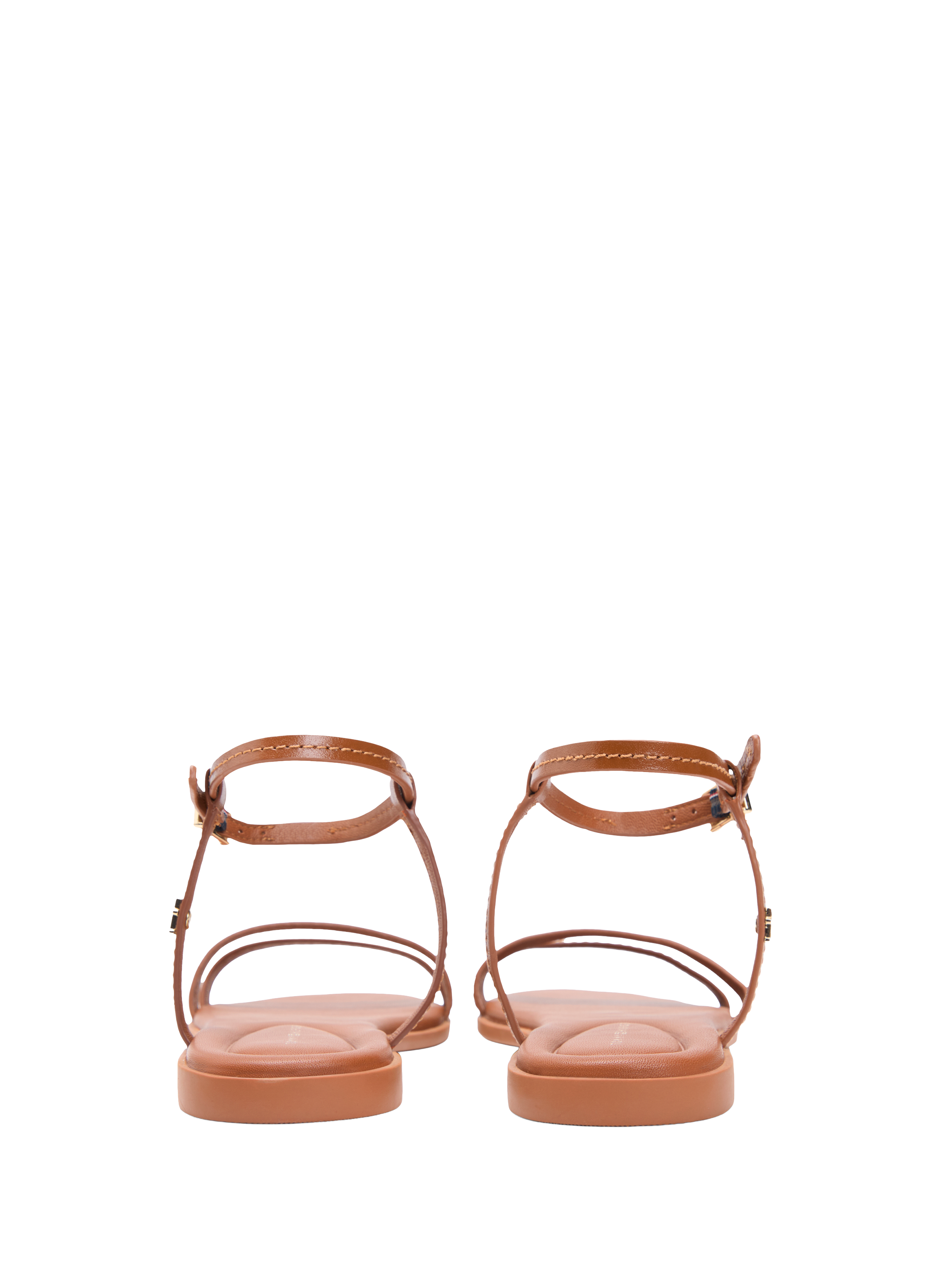 Sandales plates en cuir TOMMY HILFIGER Marron