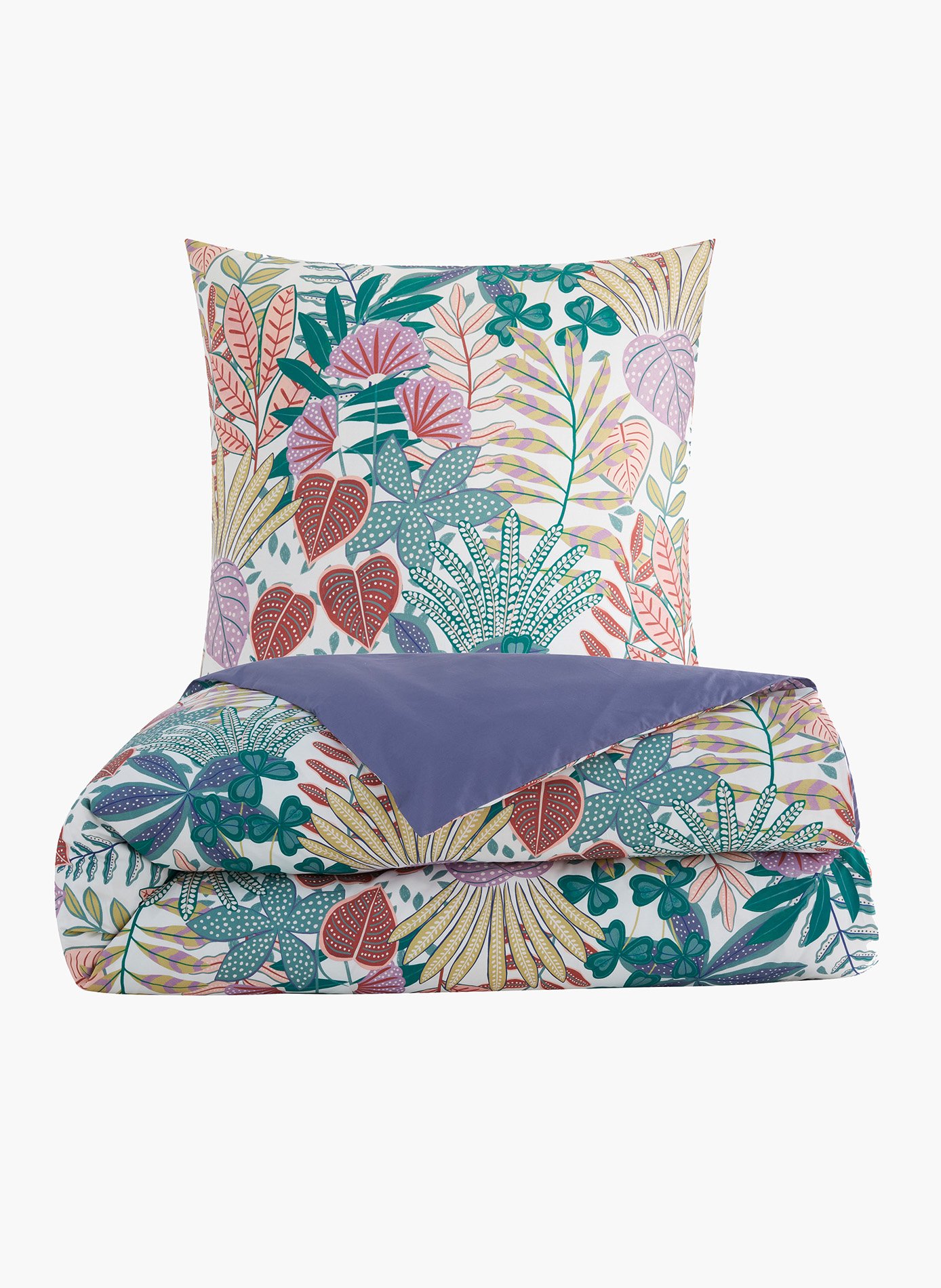 Pack housse de couette + taie(s) d'oreiller hippie ANNE DE SOLENE Bleu