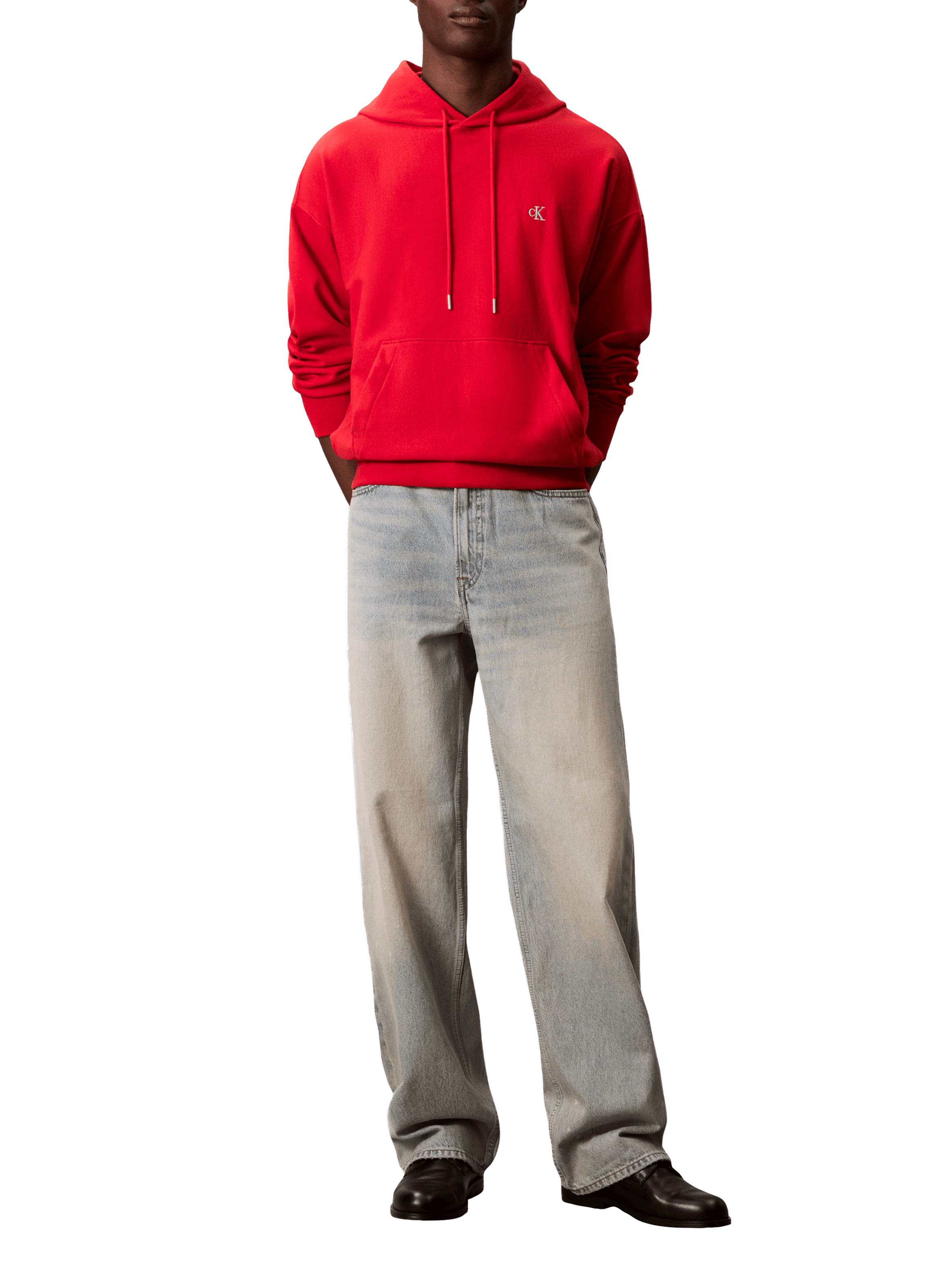 Hoodie en coton mélangé CALVIN KLEIN Rouge