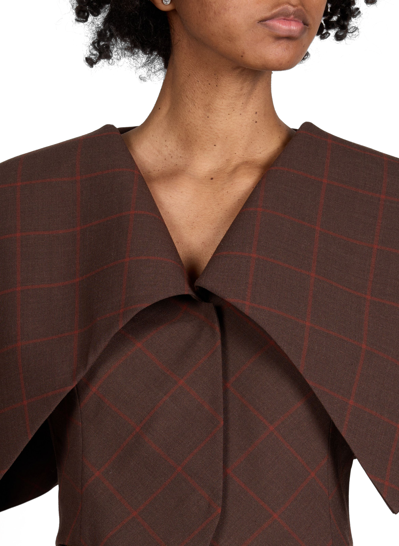 Veste déstructurée imprimée en laine mélangée A.W.A.K.E. MODE Marron