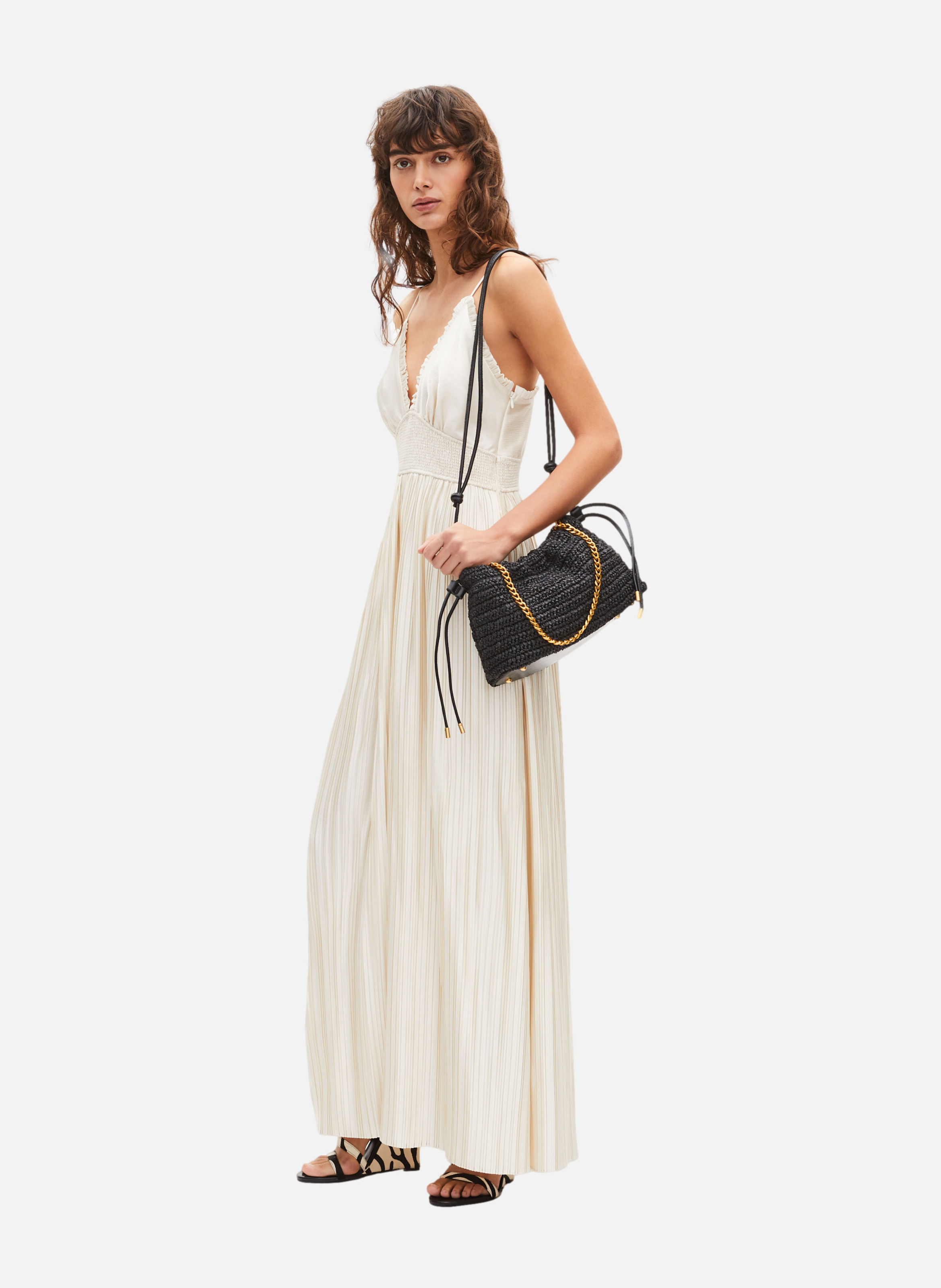 Robe longue plissée THE KOOPLES Beige