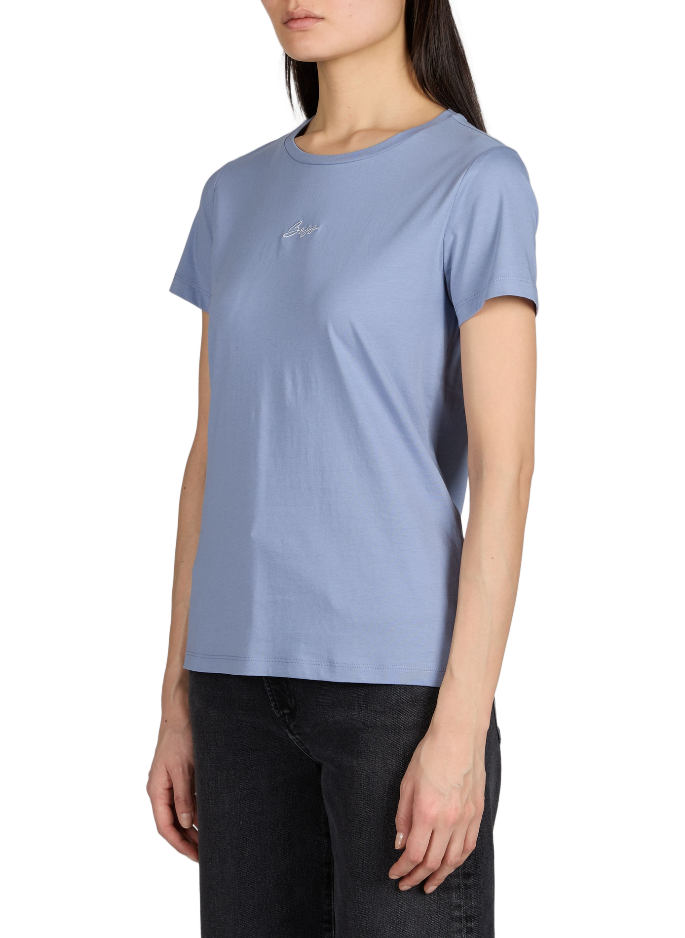 T-shirt à col rond en coton BOSS Bleu