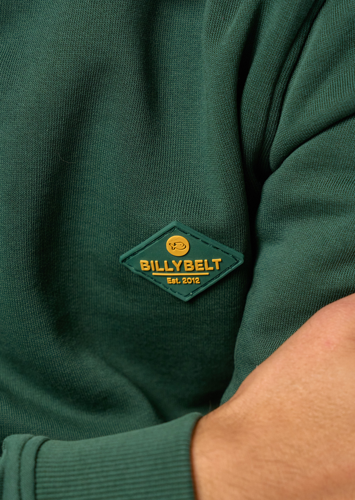 Sweatshirt à col zippé en coton biologique BILLYBELT Vert