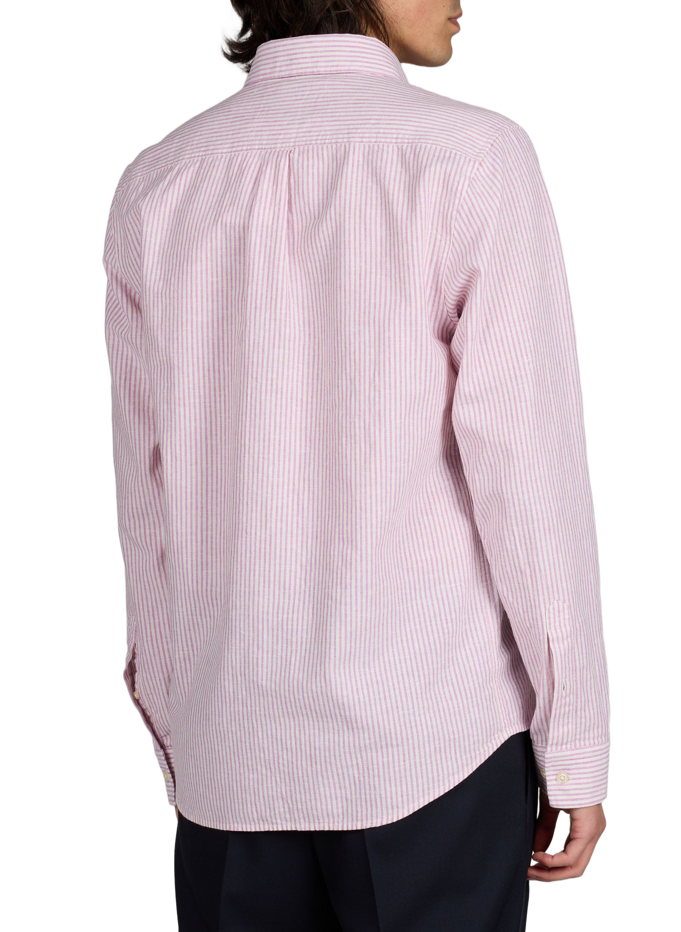 Chemise Konrad à rayures en coton et lin LES DEUX Rose