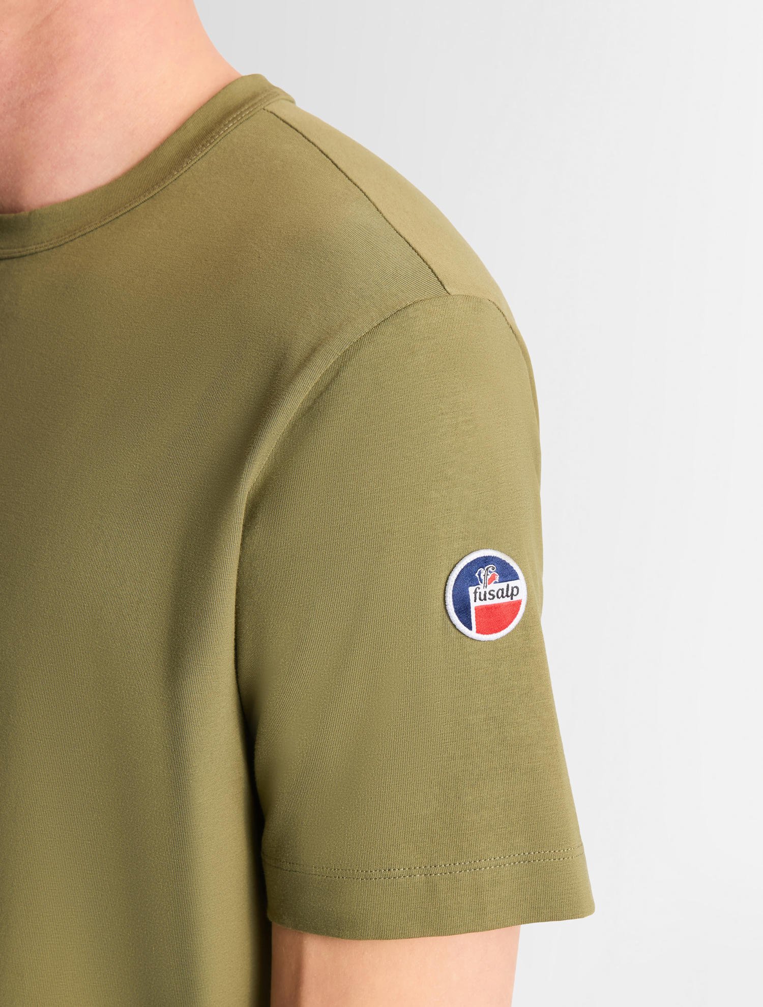 T-shirt riviere col rond coupe regular FUSALP Kaki