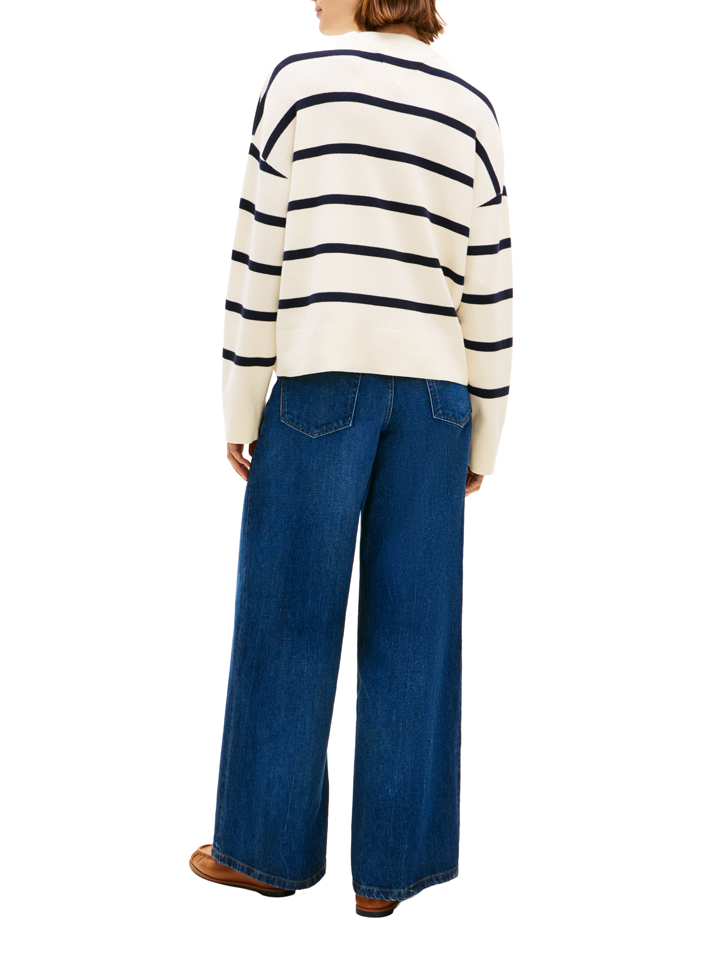 Pull logo à rayures en coton TOMMY HILFIGER Multicolore