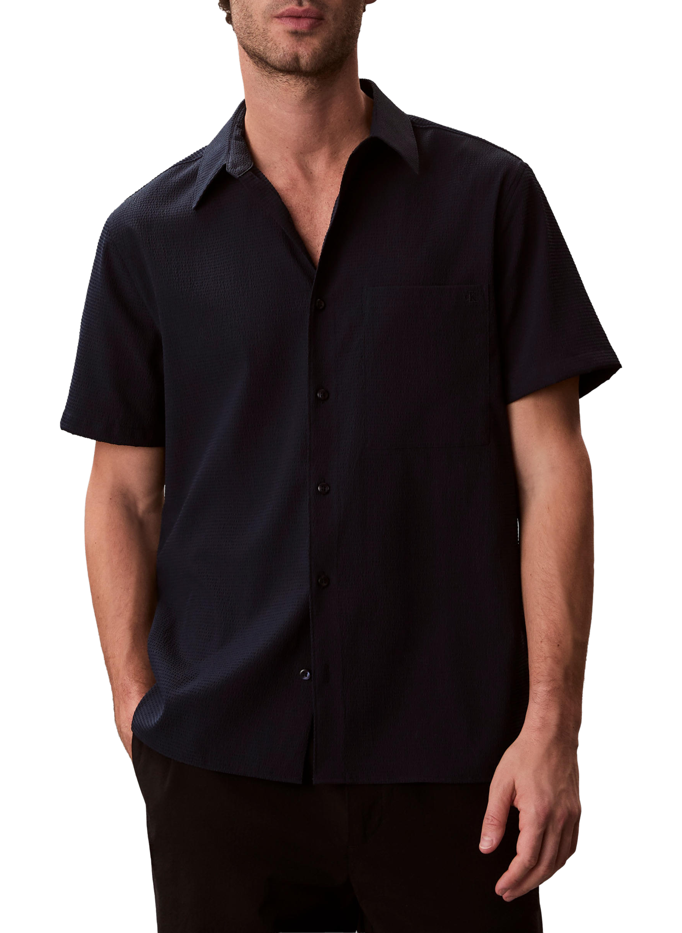 Chemise droite à manches courtes CALVIN KLEIN Bleu