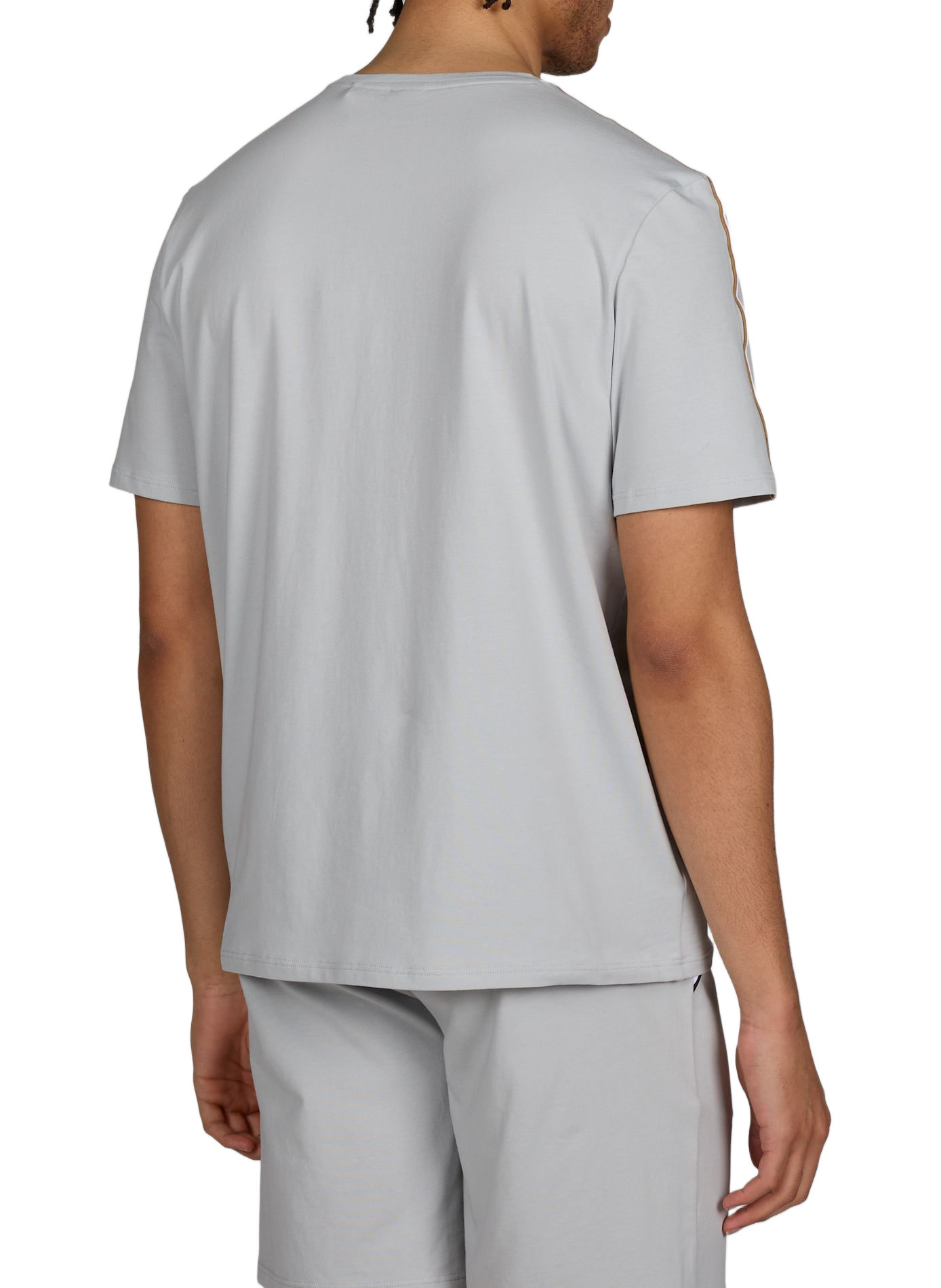 T-shirt droit à col rond en coton mélangé BOSS Gris