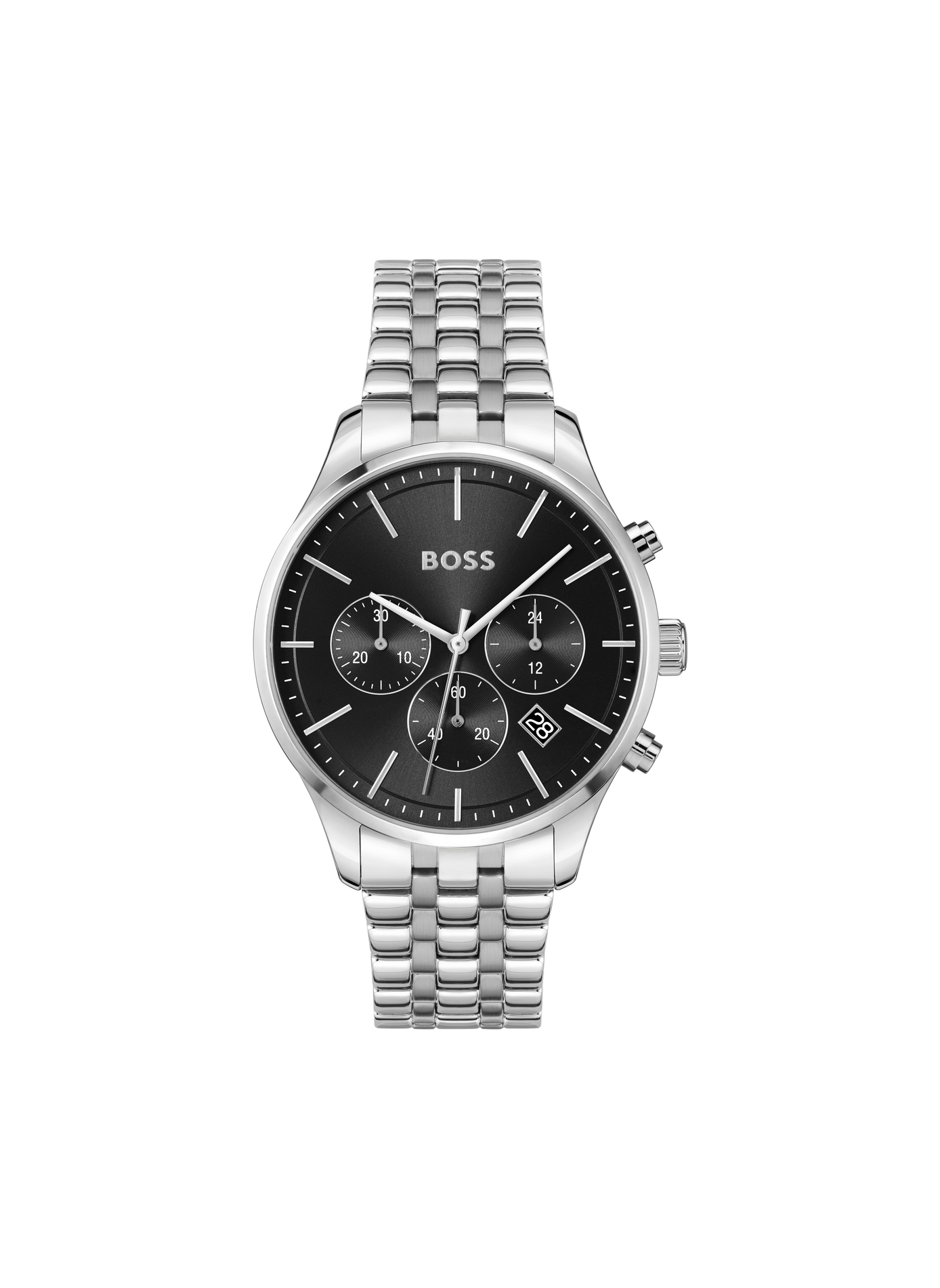 Montre quartz Avery en acier inoxydable BOSS MONTRES Noir