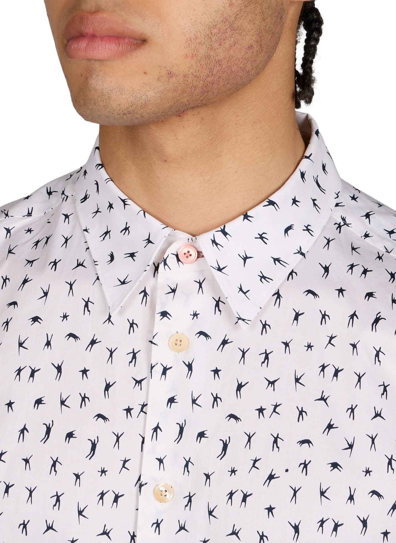 Buttoned straight shirt with pattern PAUL SMITH White