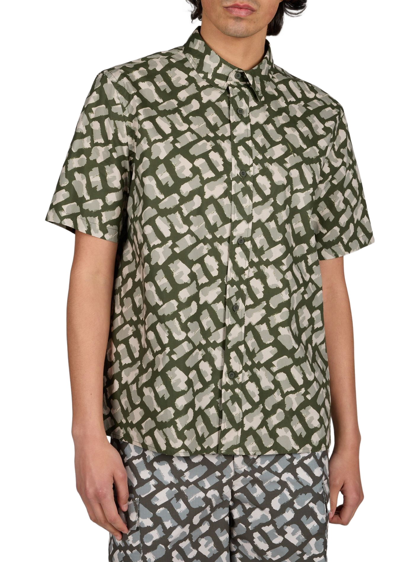 Chemise droite en coton AIGLE Kaki