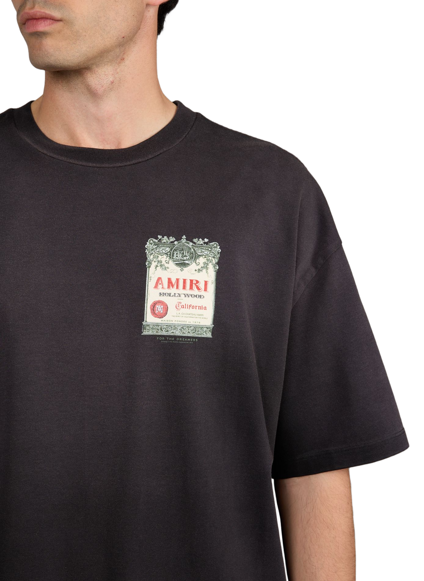 T-shirt imprimé en coton AMIRI Noir