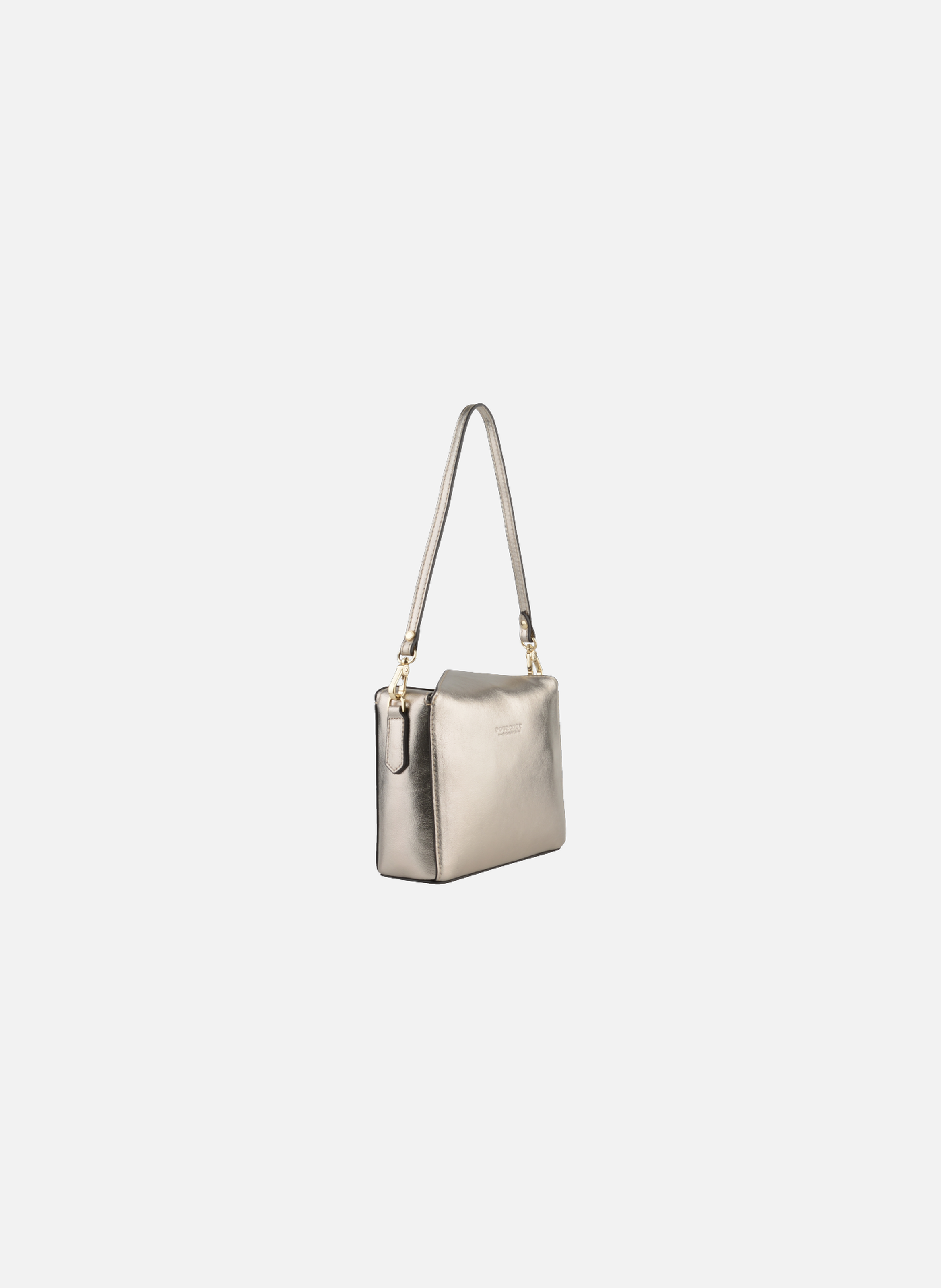 Cassetta metallic | sac porté crossbody en cuir de vachette POURCHET Doré