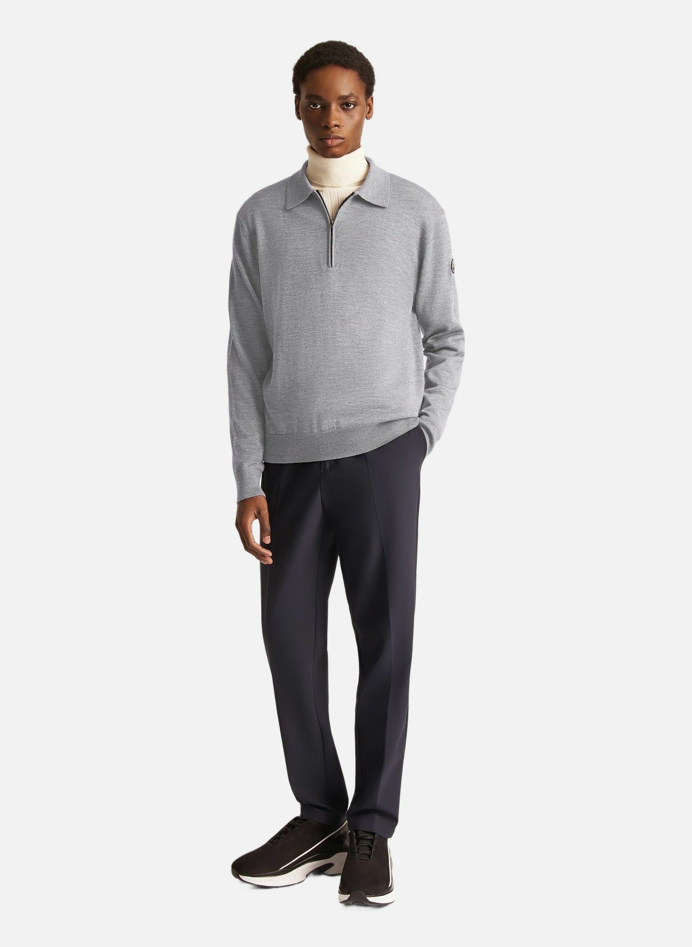 Pull clovis col camionneur coupe regular FUSALP Gris