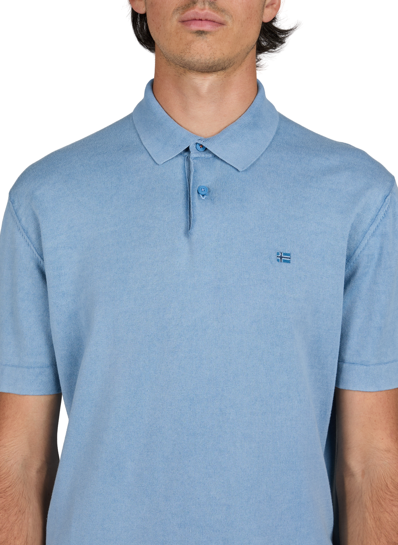 Kurzarm-Poloshirt aus Baumwolle NAPAPIJRI Blau