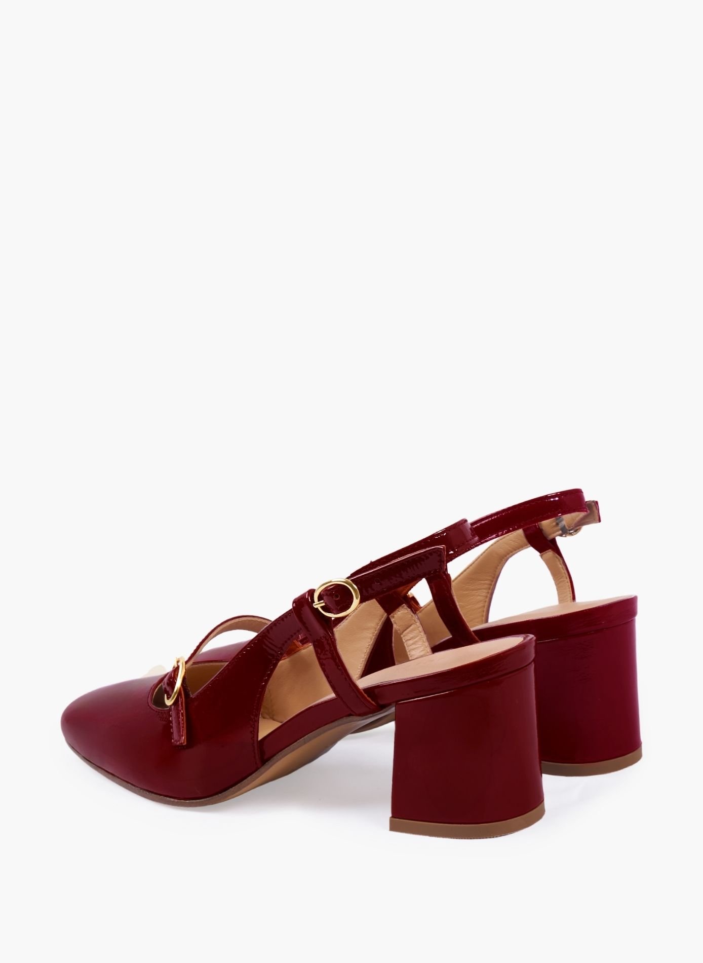 Escarpins slingback cuir vernis JULES & JENN Rouge