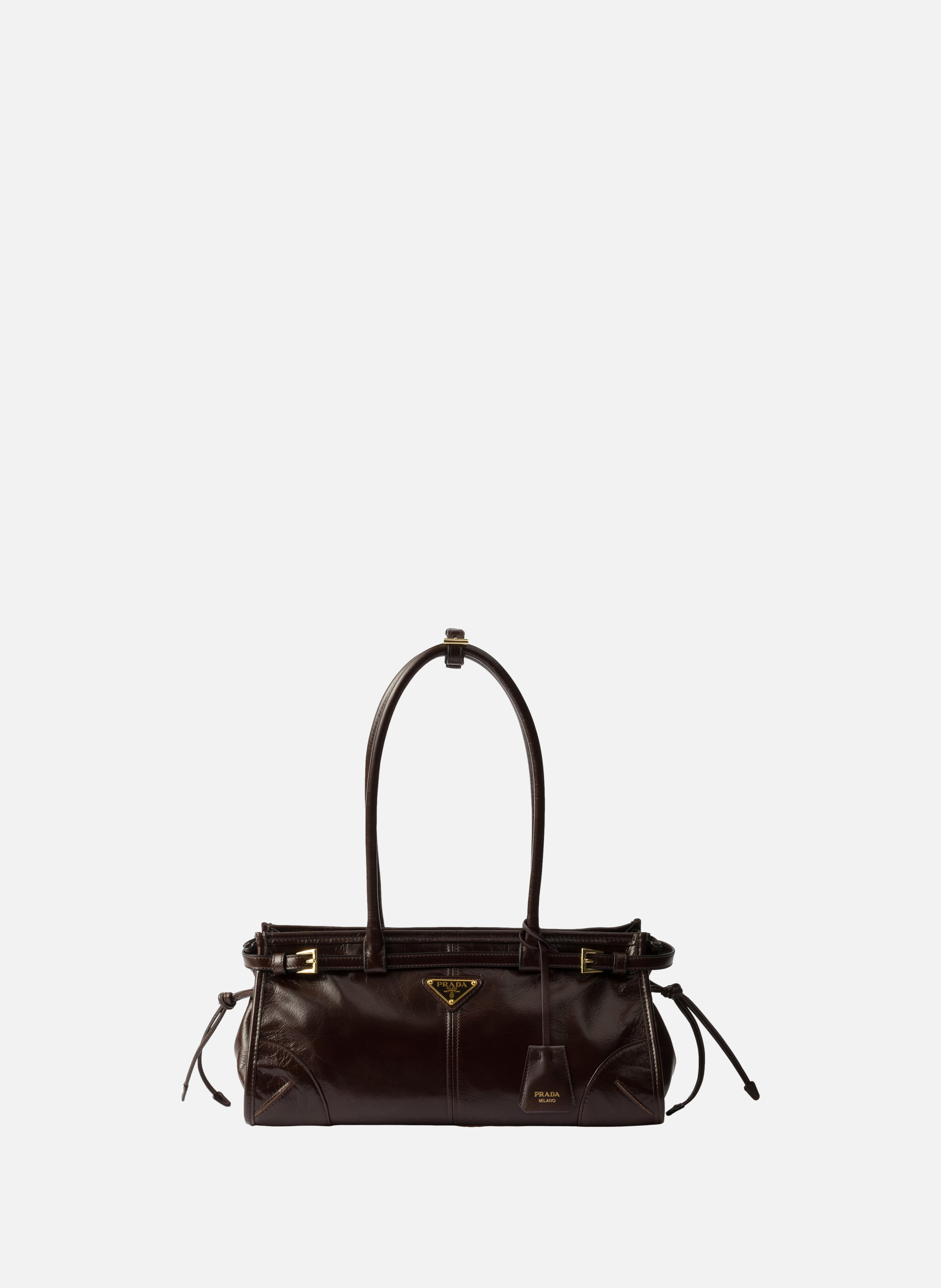 Sac prada bonnie en cuir medium PRADA Marron