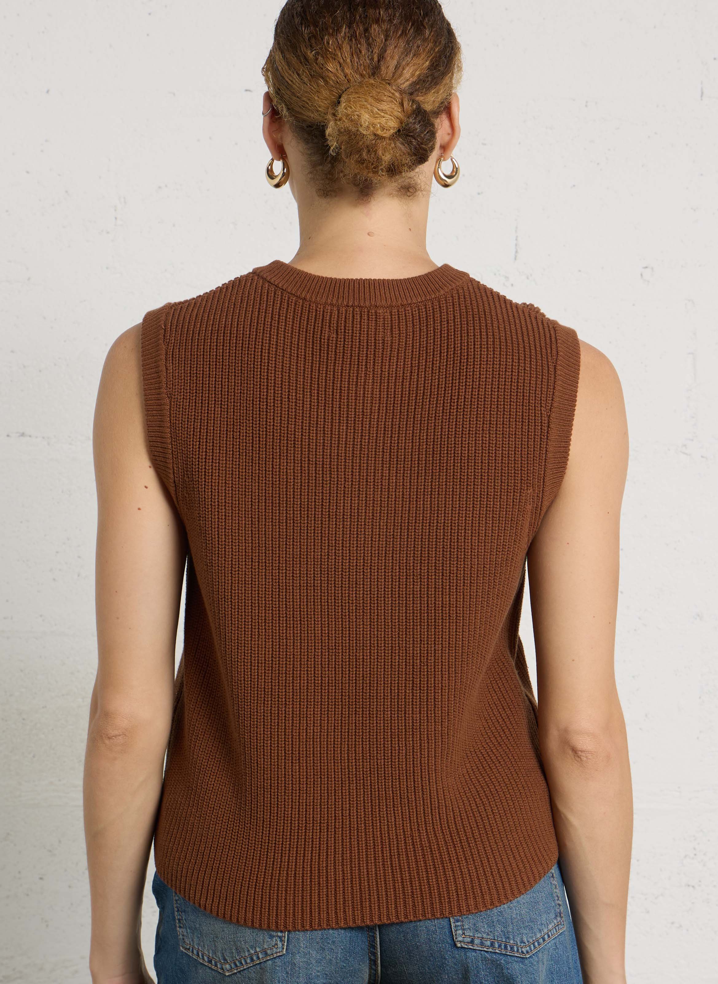 Maison 123 Maison 123 Gilet col rond en coton pierro